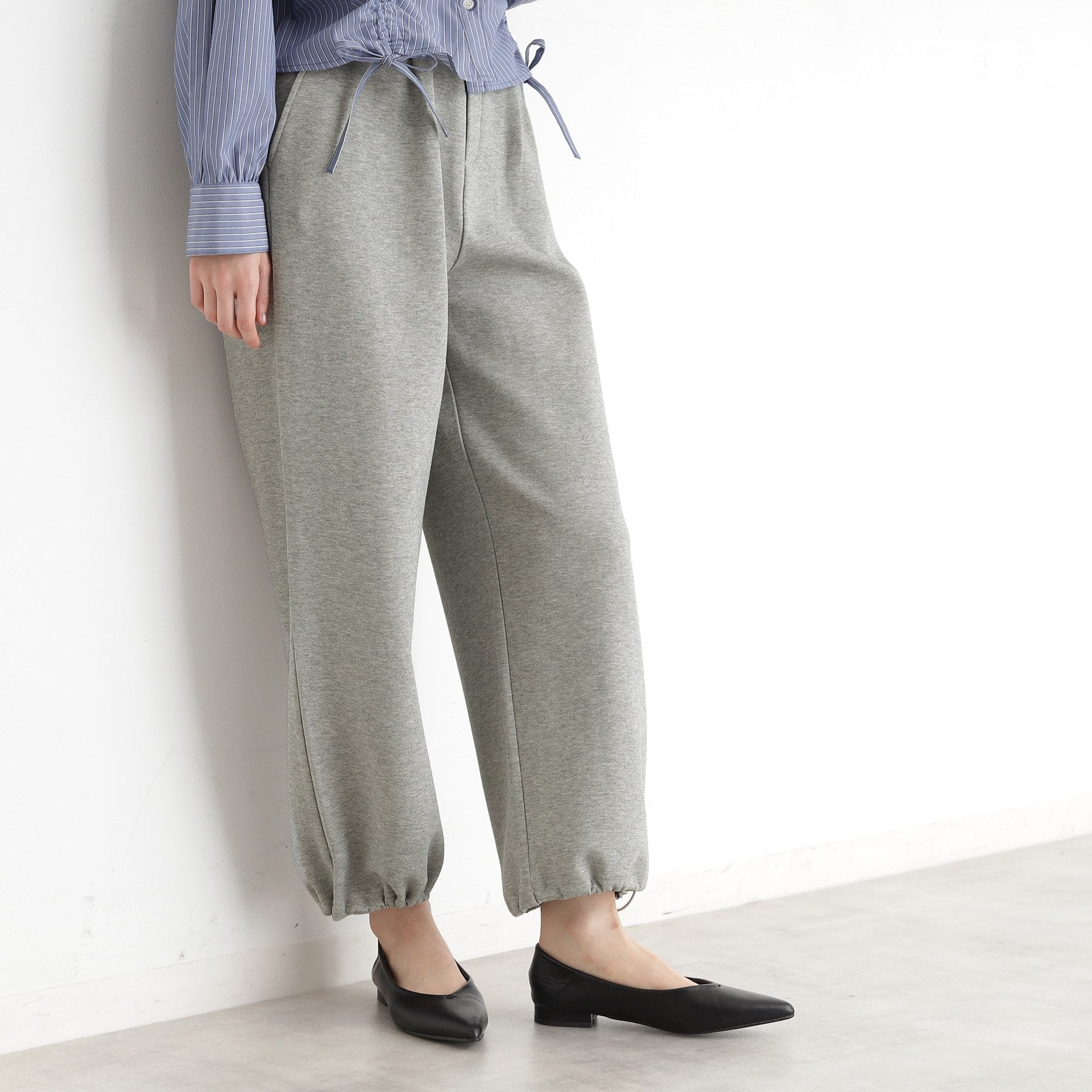 ザ ショップ ティーケー (ウィメン) THE SHOP TK(Women) ワイドポンチパンツ【洗える】 (グレージュ(050)) グレージュ(050)