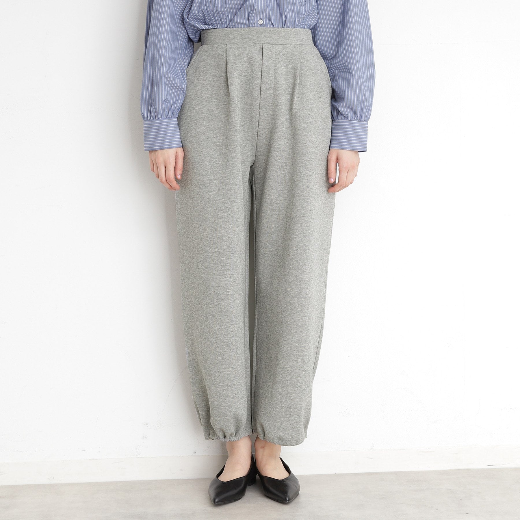 ザ ショップ ティーケー (ウィメン) THE SHOP TK(Women) ワイドポンチパンツ【洗える】 (グレージュ(050)) グレージュ(050)