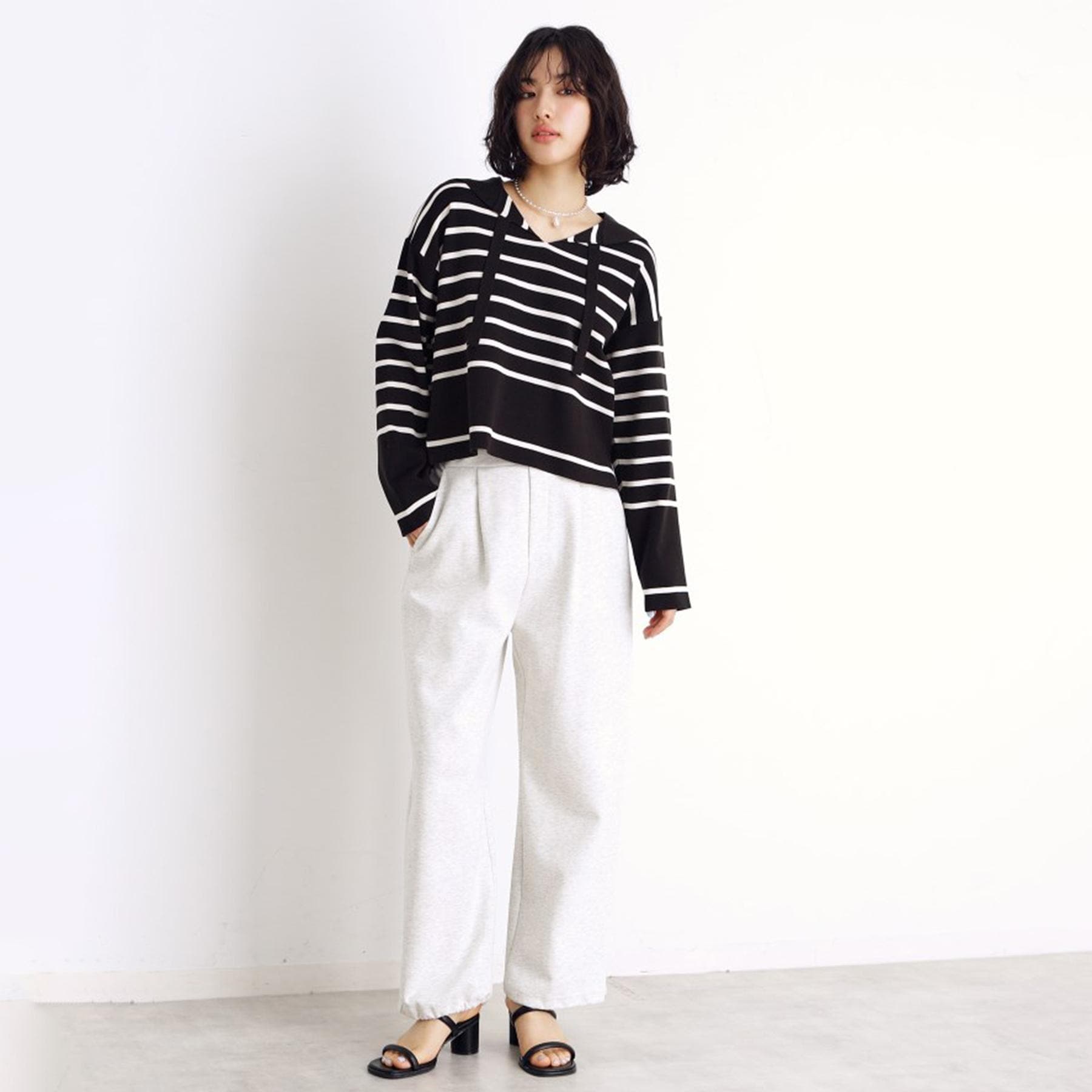 ザ ショップ ティーケー (ウィメン) THE SHOP TK(Women) ワイドポンチパンツ【洗える】 (グレージュ(050)) グレージュ(050)