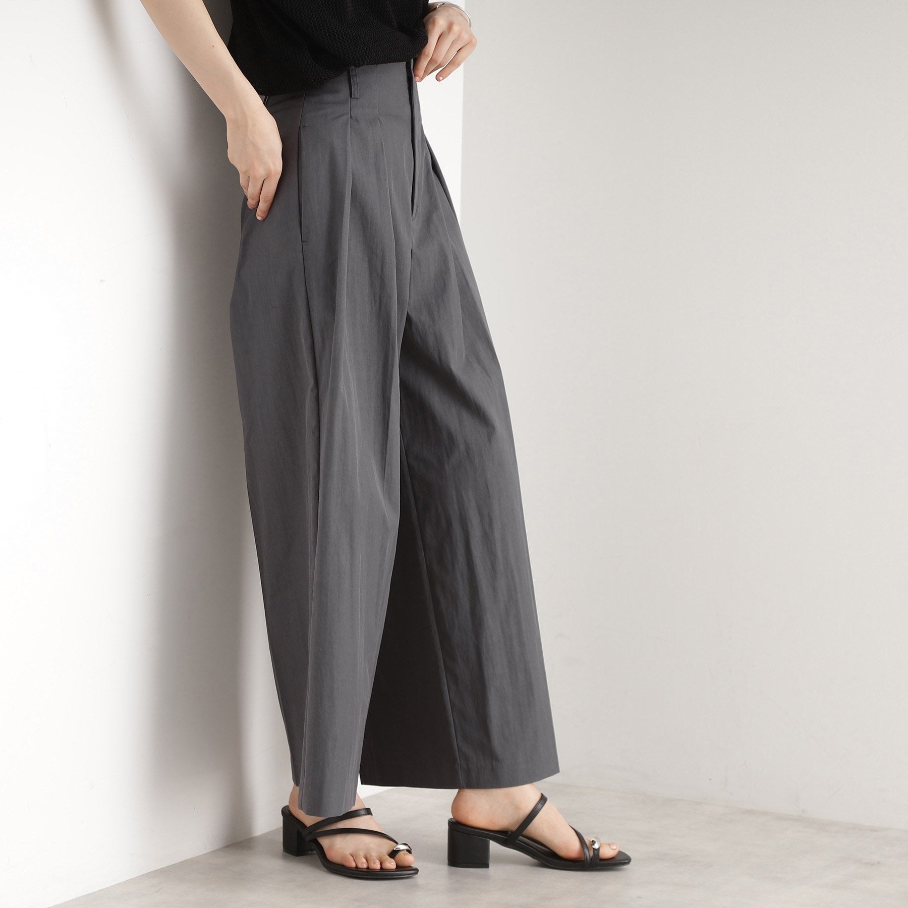 ザ ショップ ティーケー (ウィメン) THE SHOP TK(Women) コットンナイロン2タックワイドパンツ (オフホワイト(003)) オフホワイト(003)