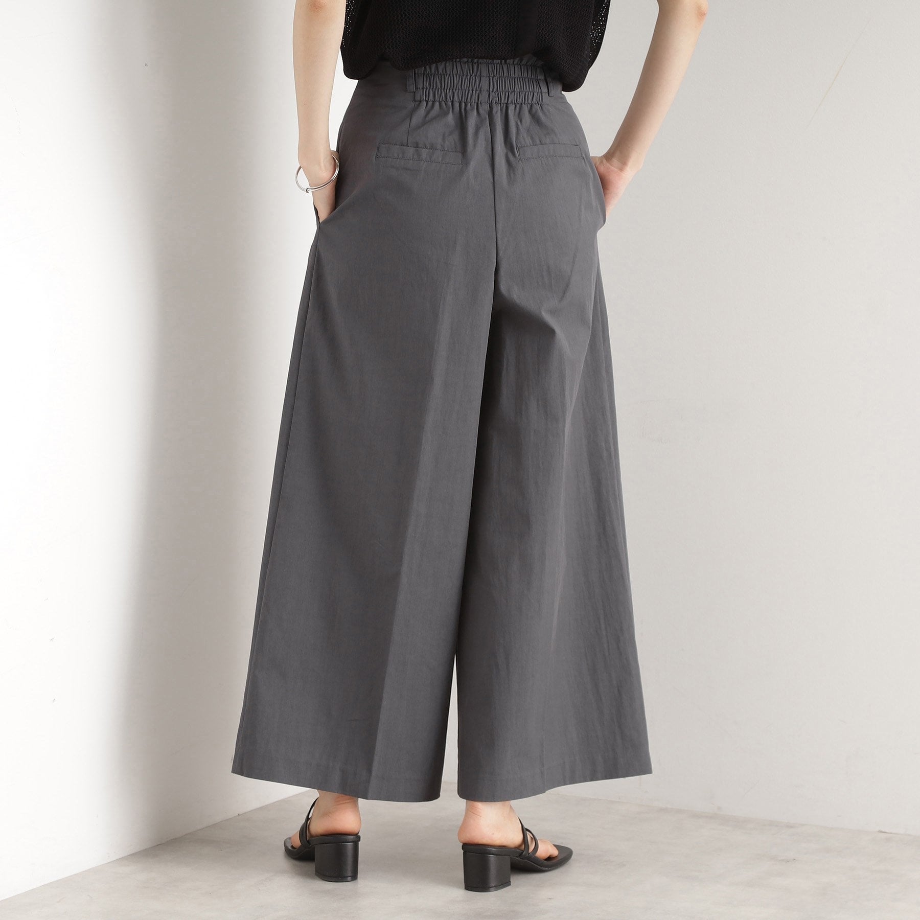 ザ ショップ ティーケー (ウィメン) THE SHOP TK(Women) コットンナイロン2タックワイドパンツ (オフホワイト(003)) オフホワイト(003)