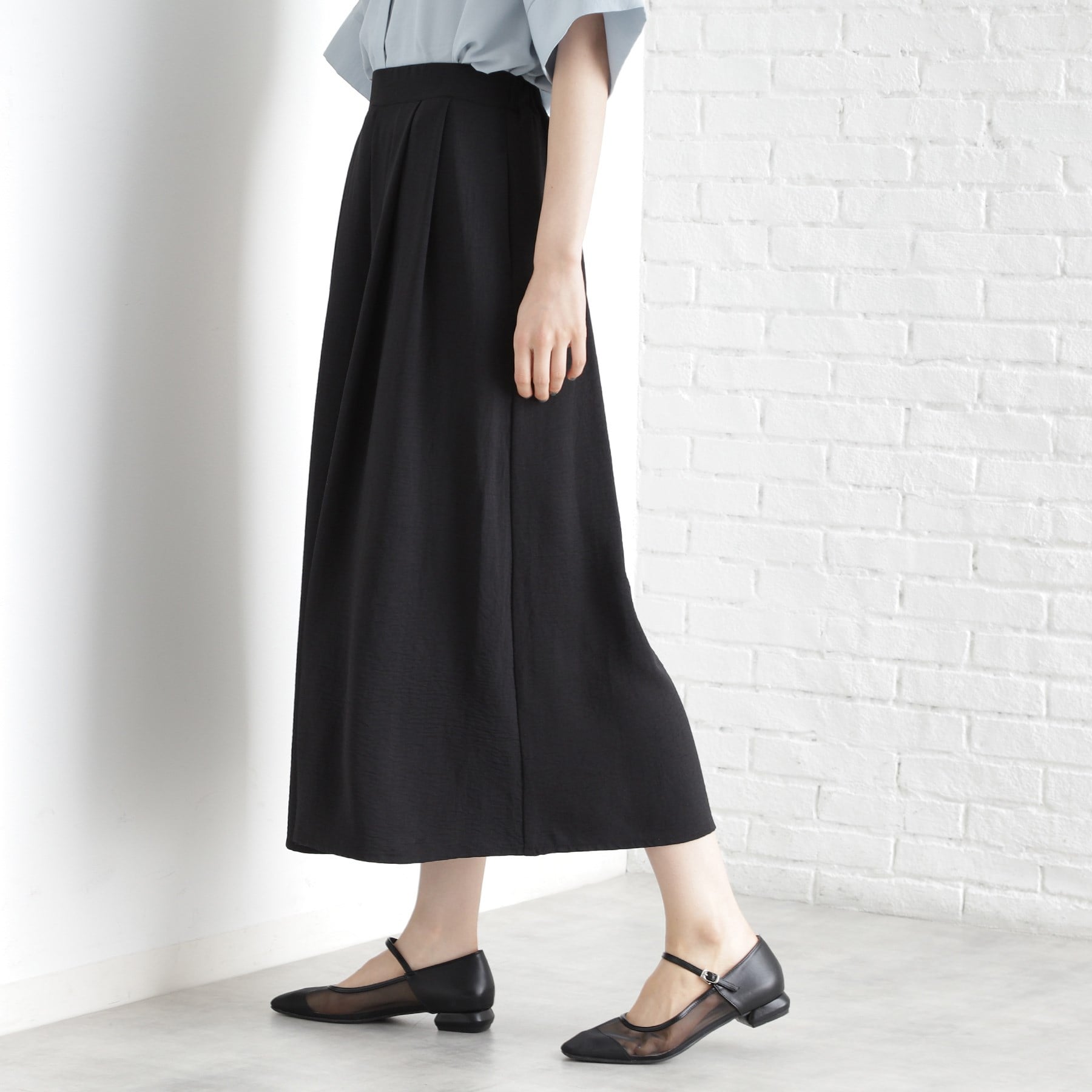 ザ ショップ ティーケー (ウィメン) THE SHOP TK(Women) フレアスカートパンツ【シワになりにくい/接触冷感/UV/洗える】 (ブルー(092)) ブルー(092)