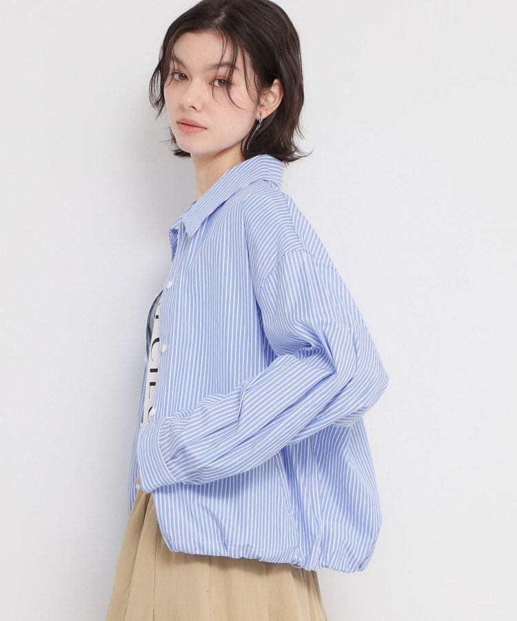 ザ ショップ ティーケー (ウィメン) THE SHOP TK(Women) ショート丈シャツブルゾン (ブルー(391)) ブルー(391)