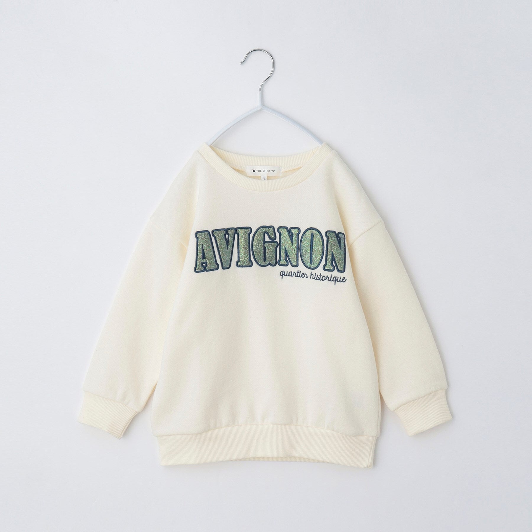 ザ ショップ ティーケー THE SHOP TK 【100ー130】裏起毛フラワー&ラメロゴプルオーバー