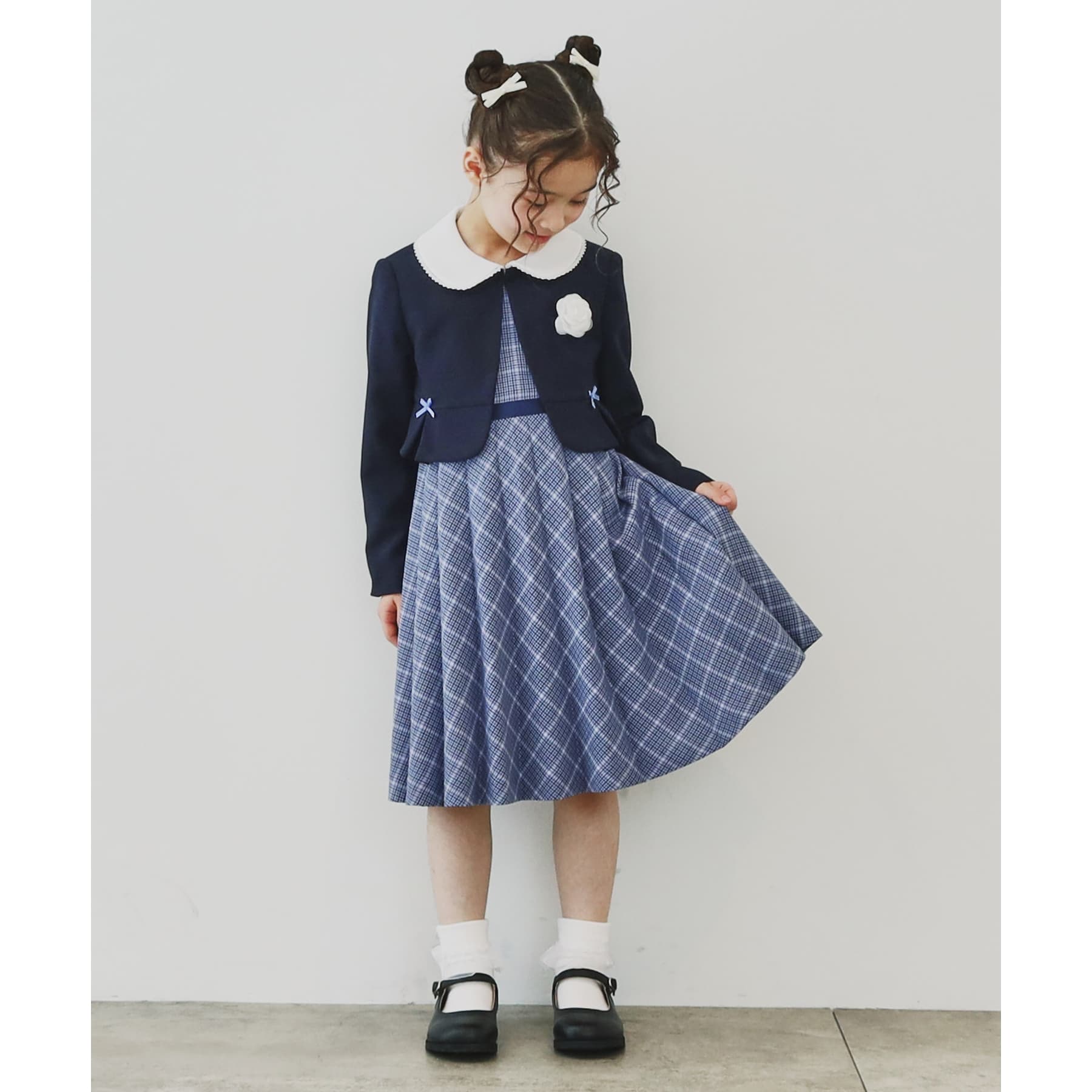 ザ ショップ ティーケー THE SHOP TK 【120ー130】チェックワンピース&ジャケットセット