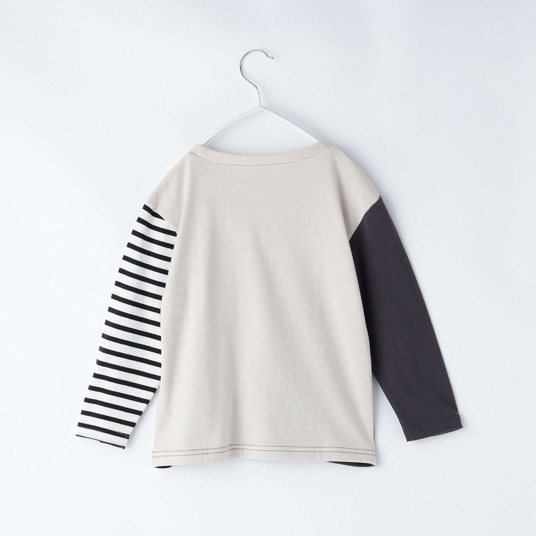 THE SHOP TK 【100-150】Diagonal Color Block Long Sleeve Tee
