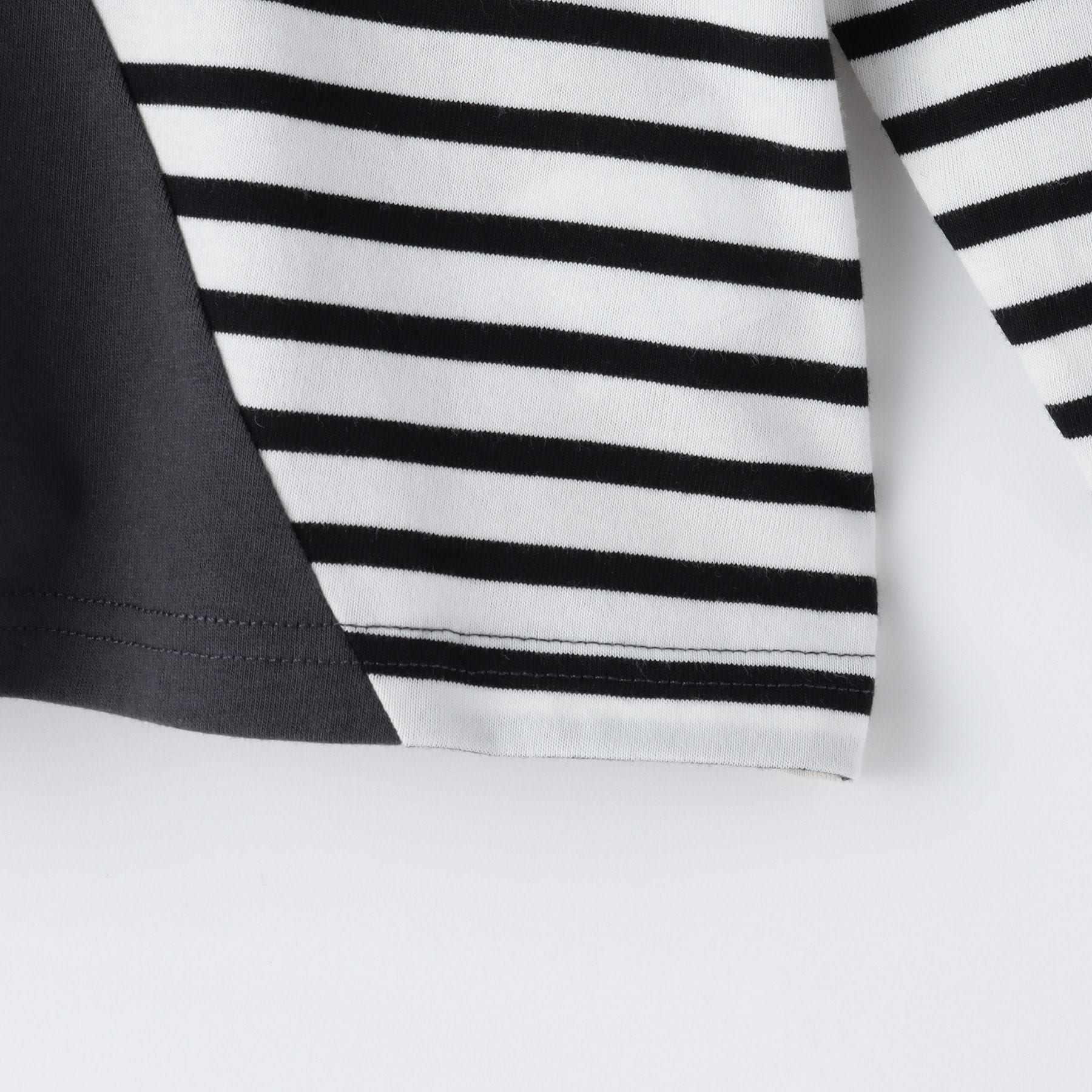 THE SHOP TK 【100-150】Diagonal Color Block Long Sleeve Tee