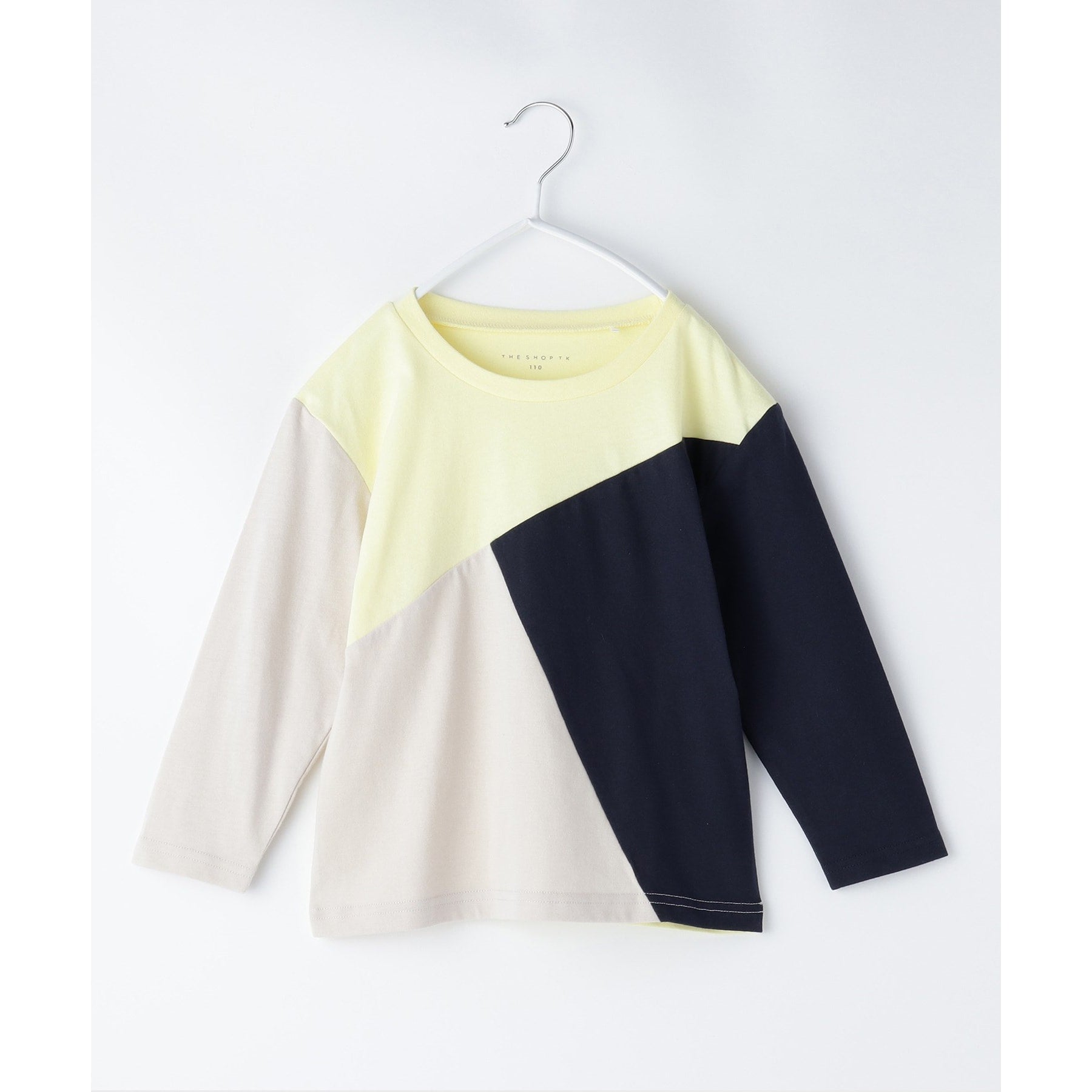 THE SHOP TK 【100-150】Diagonal Color Block Long Sleeve Tee