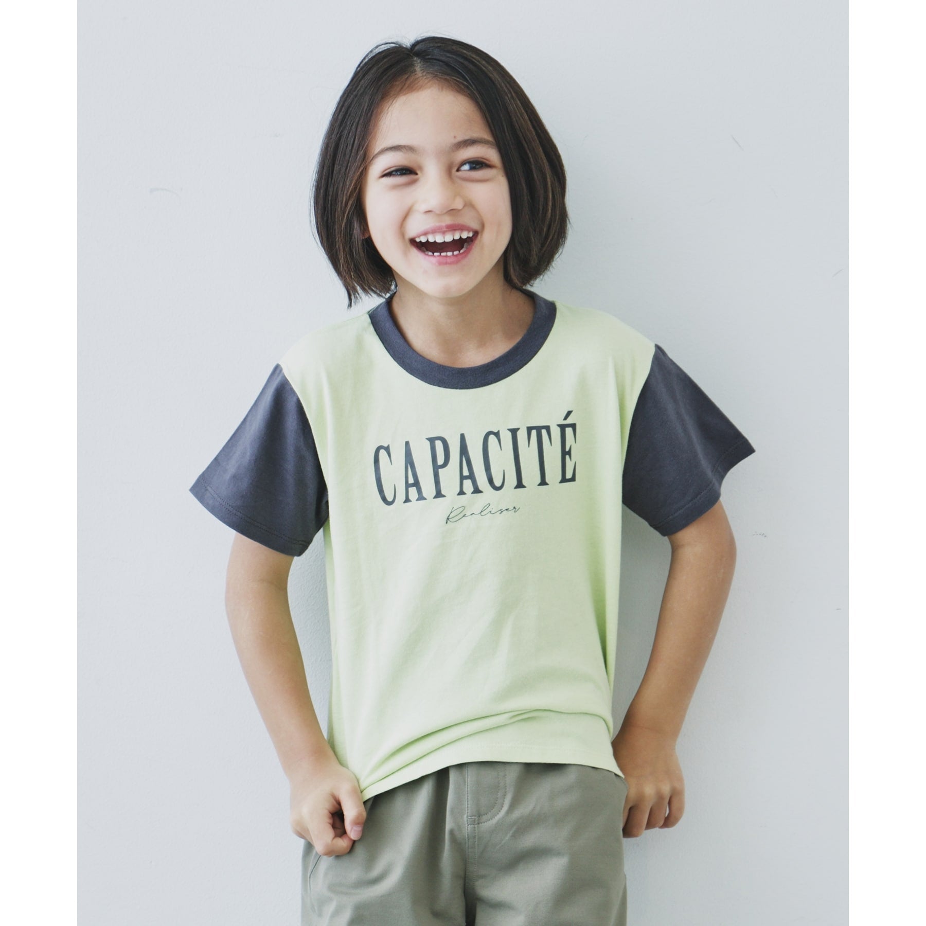 ザ ショップ ティーケー THE SHOP TK 【110-150】オーガビッツ配色コットンTEE