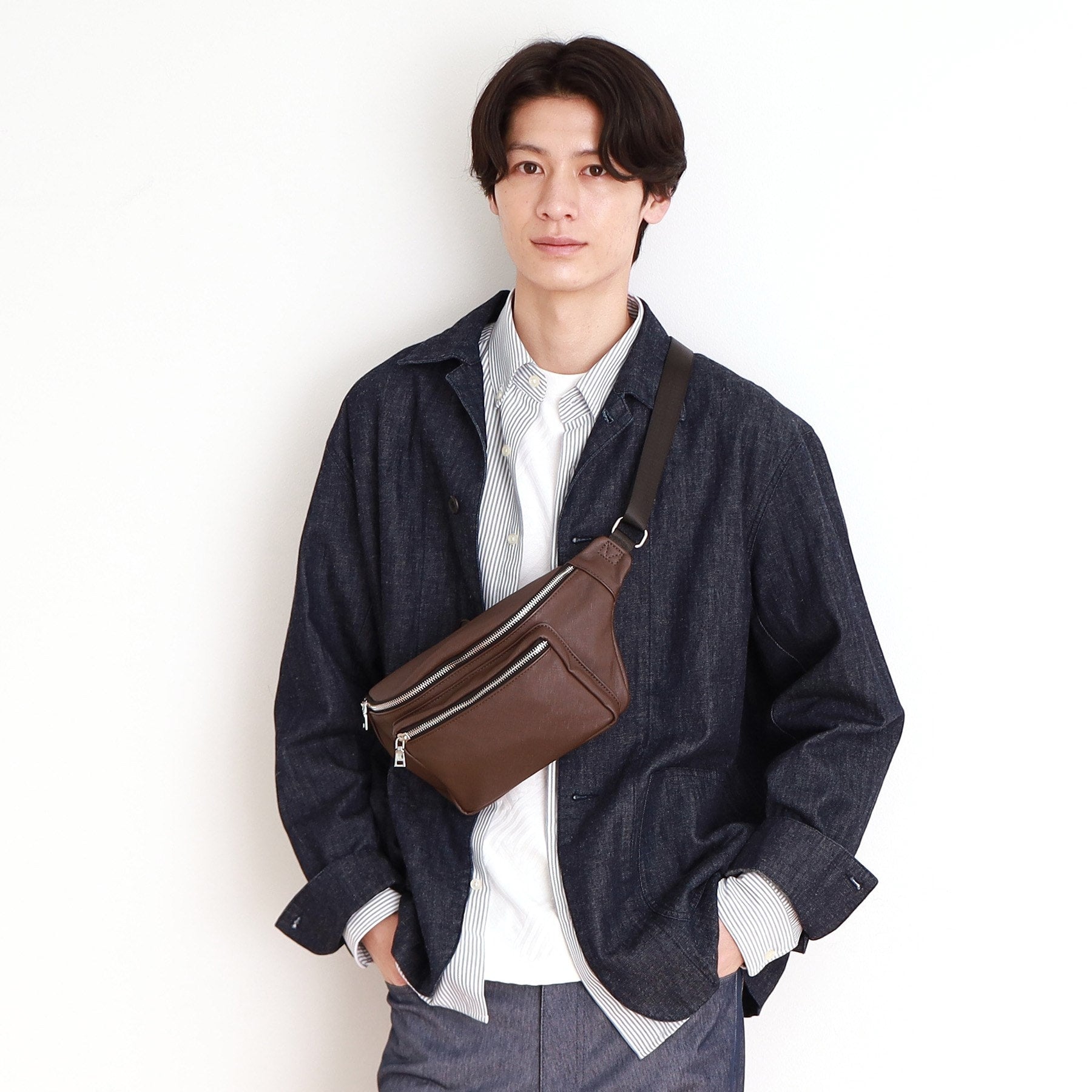 ザ ショップ ティーケー(メンズ) THE SHOP TK(Men) 2ポケットシュリンクボディバッグ (ブラック(019)) ブラック(019)