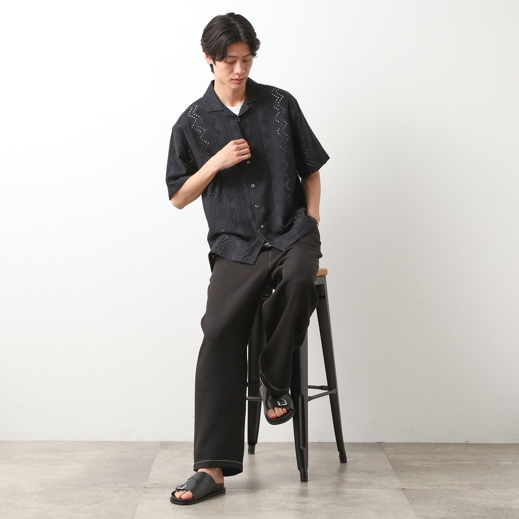 ザ ショップ ティーケー(メンズ) THE SHOP TK(Men) バックルスライドサンダル (ブラック(619)) ブラック(619)