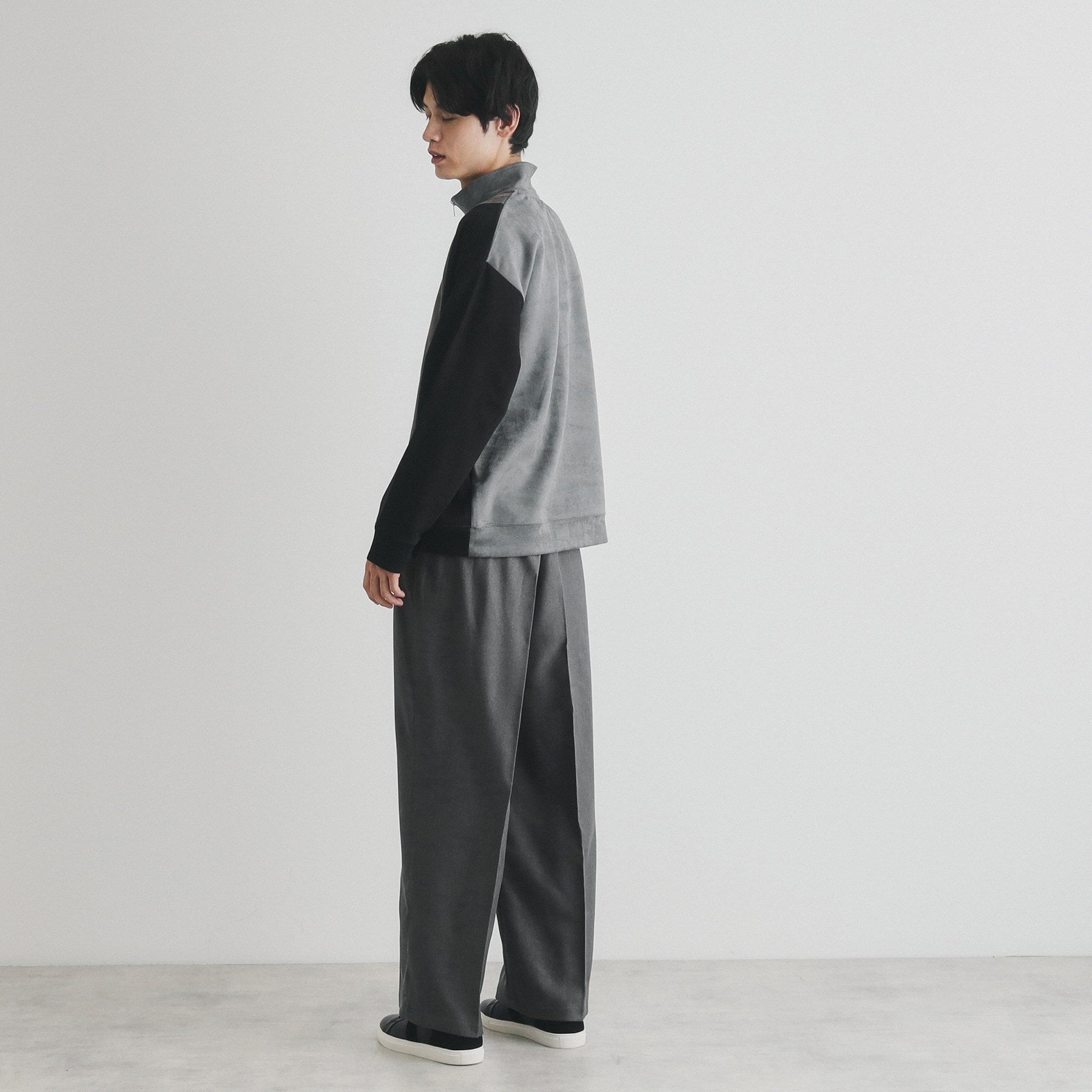 ザ ショップ ティーケー(メンズ) THE SHOP TK(Men) ツータックワイドストレートスラックス ツイル/デニム (チャコールグレー(014)) チャコールグレー(014)