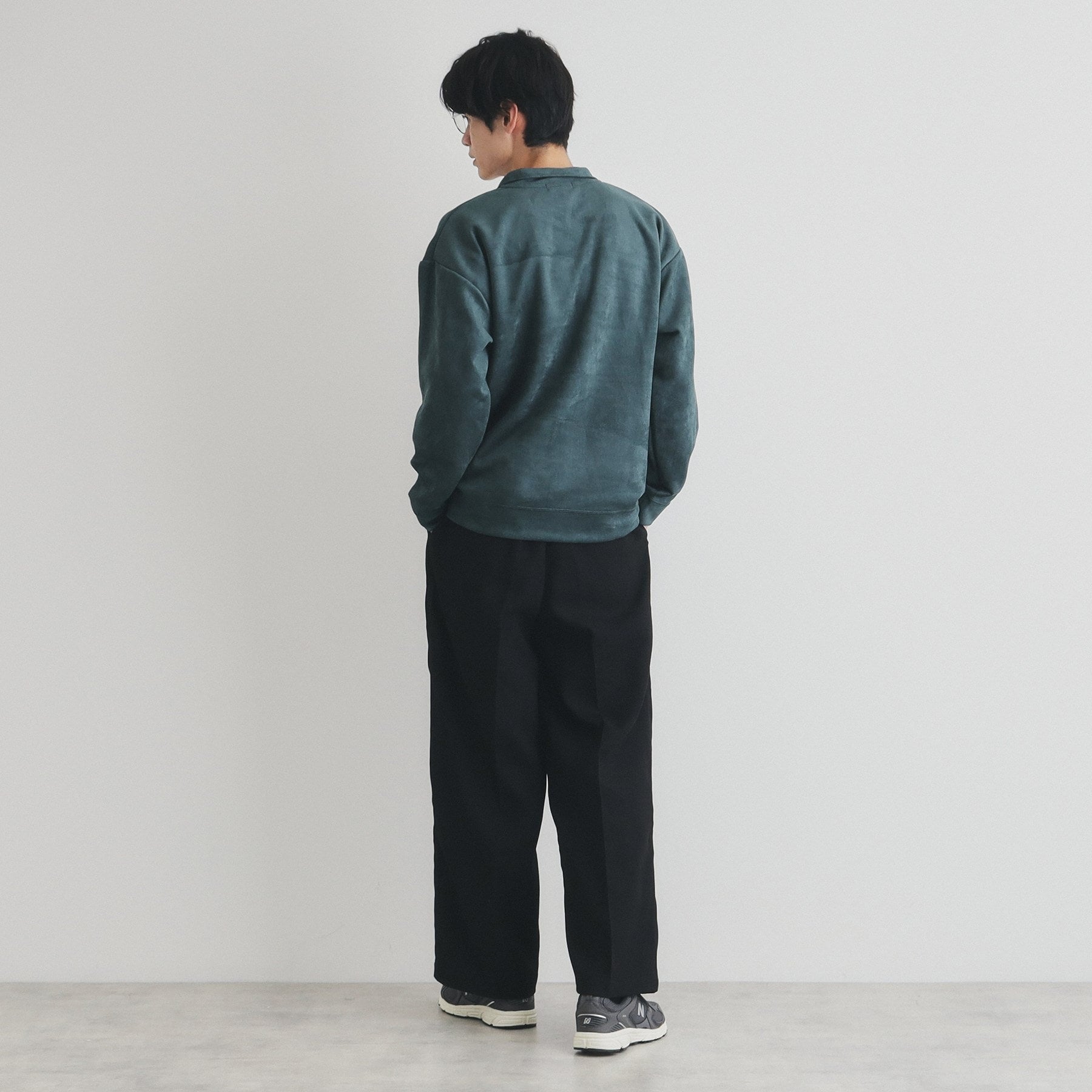 ザ ショップ ティーケー(メンズ) THE SHOP TK(Men) ツータックワイドストレートスラックス ツイル/デニム (チャコールグレー(014)) チャコールグレー(014)