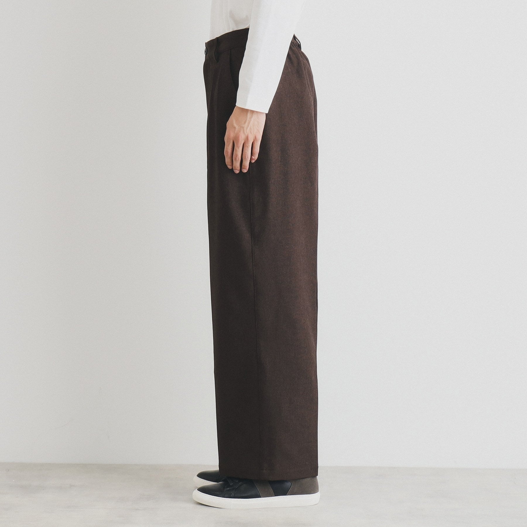 ザ ショップ ティーケー(メンズ) THE SHOP TK(Men) ツータックワイドストレートスラックス ツイル/デニム (チャコールグレー(014)) チャコールグレー(014)