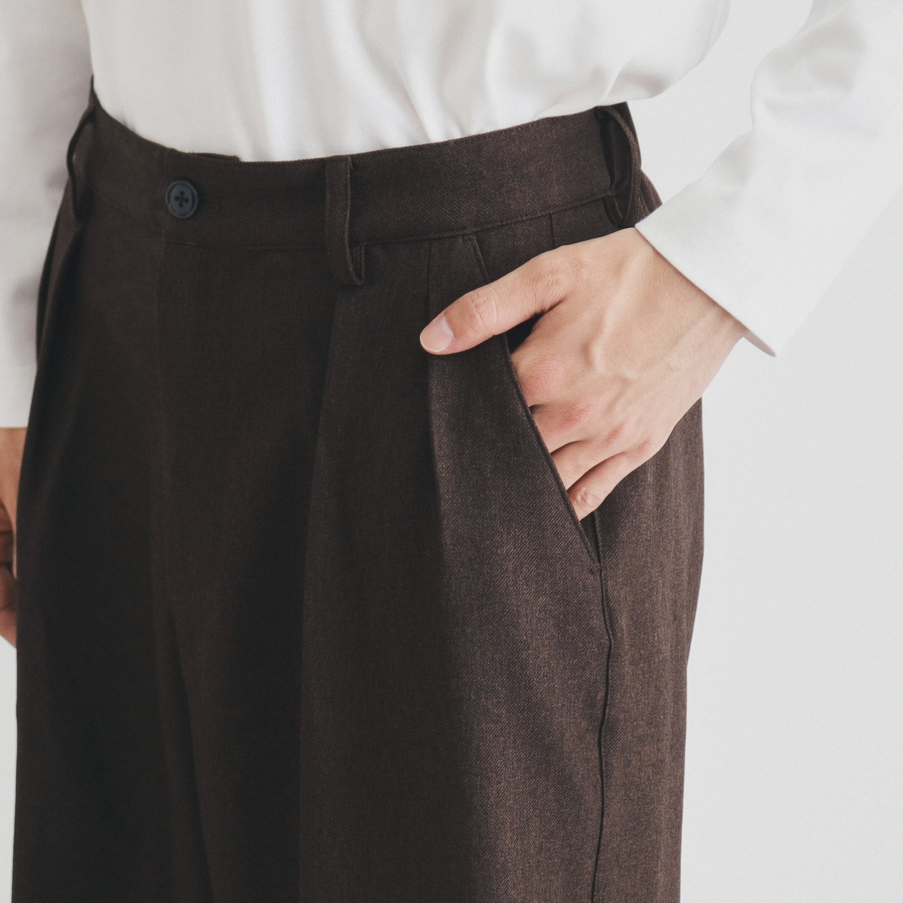 ザ ショップ ティーケー(メンズ) THE SHOP TK(Men) ツータックワイドストレートスラックス ツイル/デニム (チャコールグレー(014)) チャコールグレー(014)