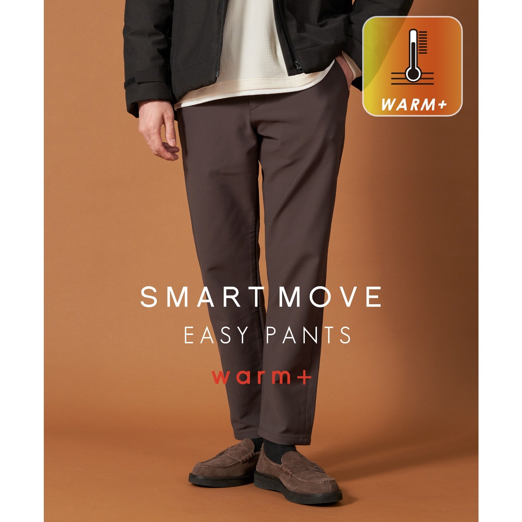 ザ ショップ ティーケー(メンズ) THE SHOP TK(Men) スマートムーブイージーパンツ WARM ver 360°ストレッチ/裏起毛 (モカブラウン(042)) モカブラウン(042)