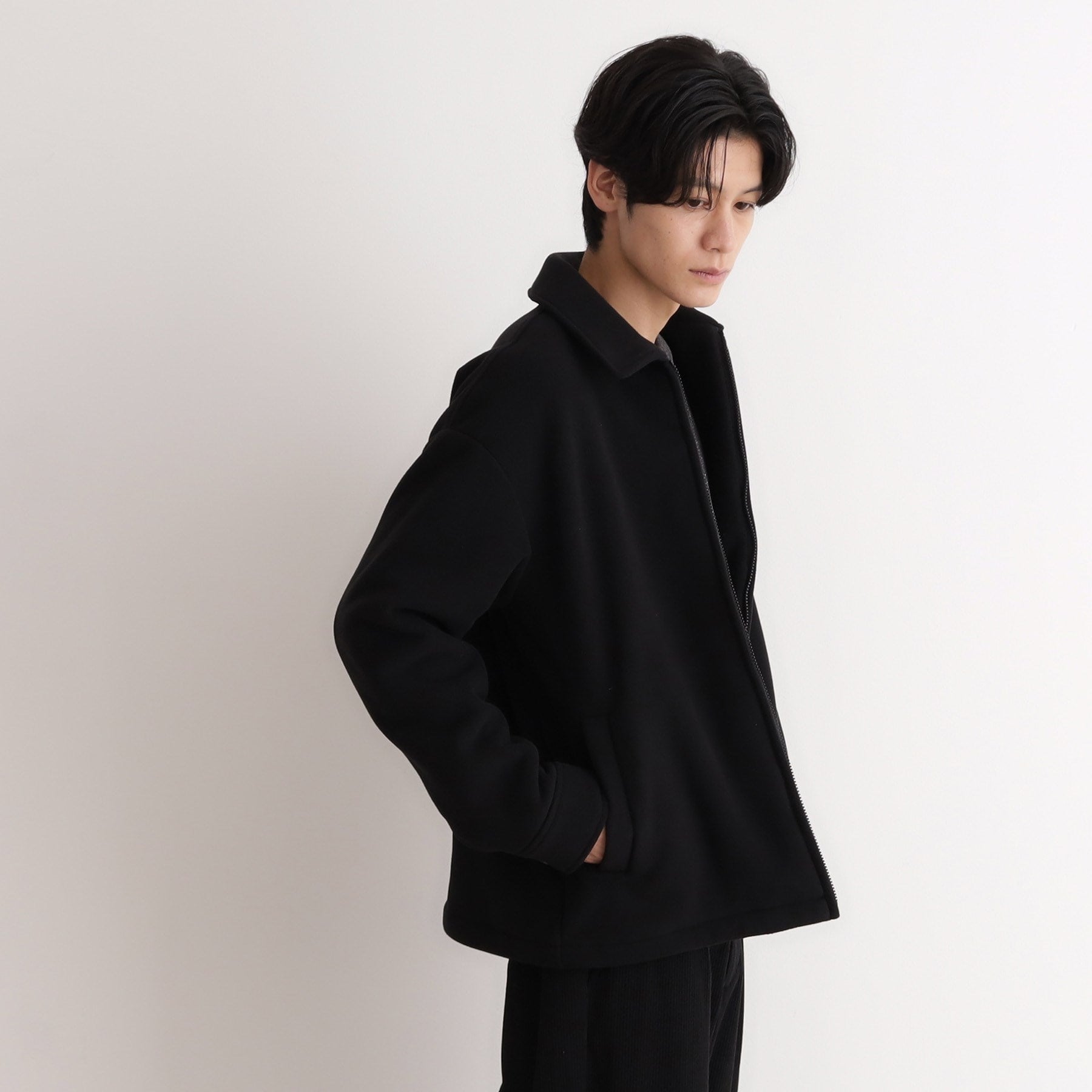 ザ ショップ ティーケー(メンズ) THE SHOP TK(Men) マイクロフリースドリズラージャケット 光吸収発熱機能/洗える (ブラック(019)) ブラック(019)