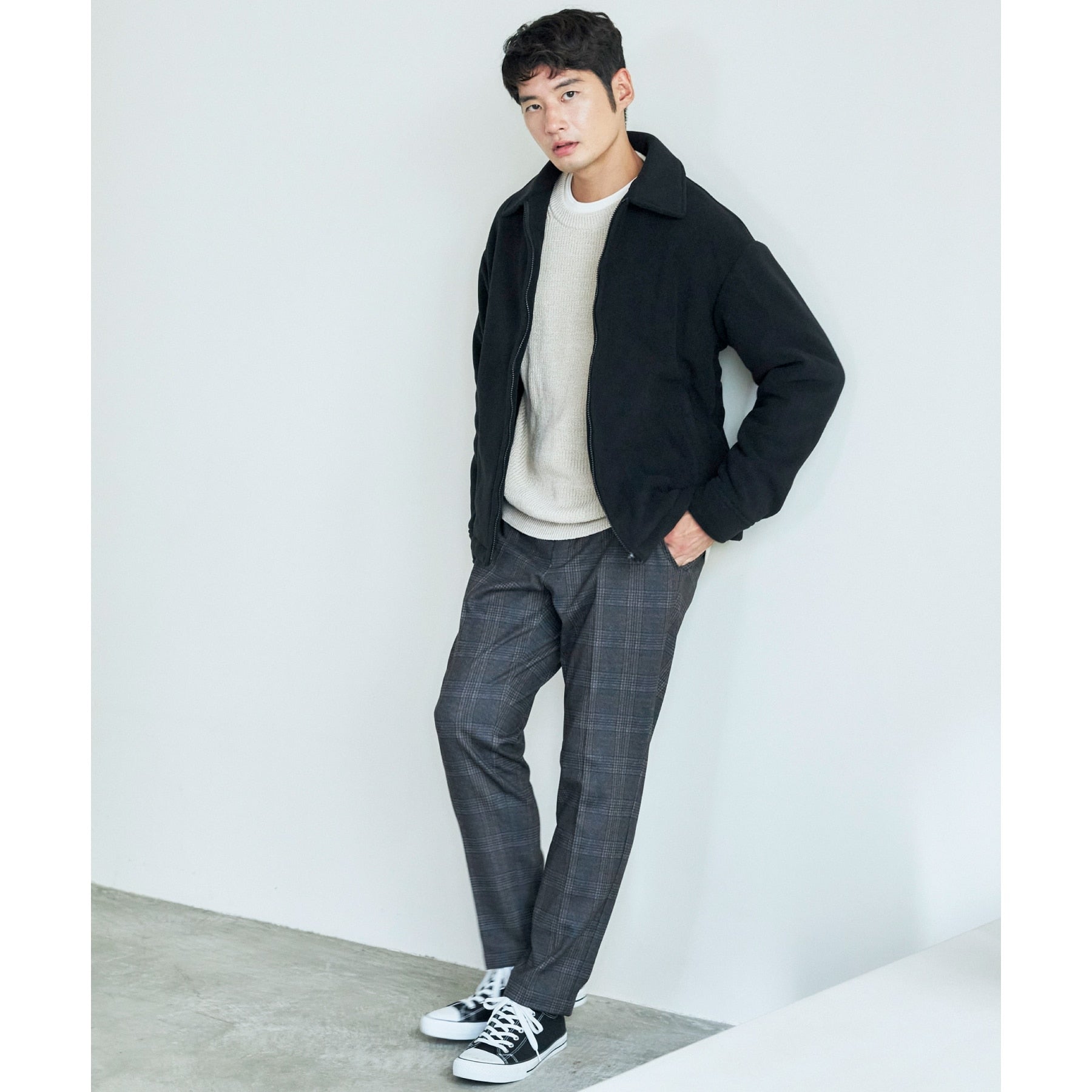 ザ ショップ ティーケー(メンズ) THE SHOP TK(Men) マイクロフリースドリズラージャケット 光吸収発熱機能/洗える (ブラック(019)) ブラック(019)