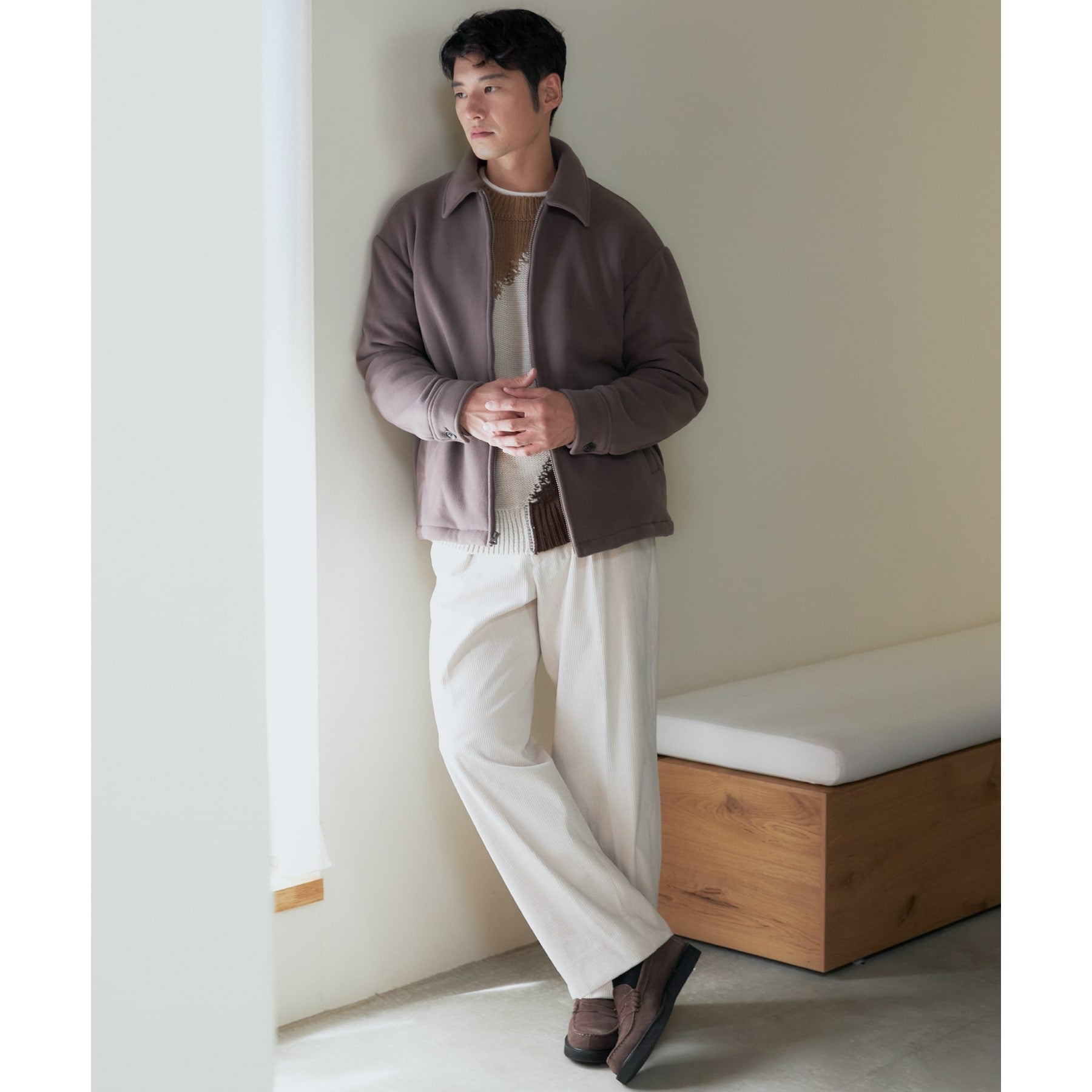 ザ ショップ ティーケー(メンズ) THE SHOP TK(Men) マイクロフリースドリズラージャケット 光吸収発熱機能/洗える (ブラック(019)) ブラック(019)