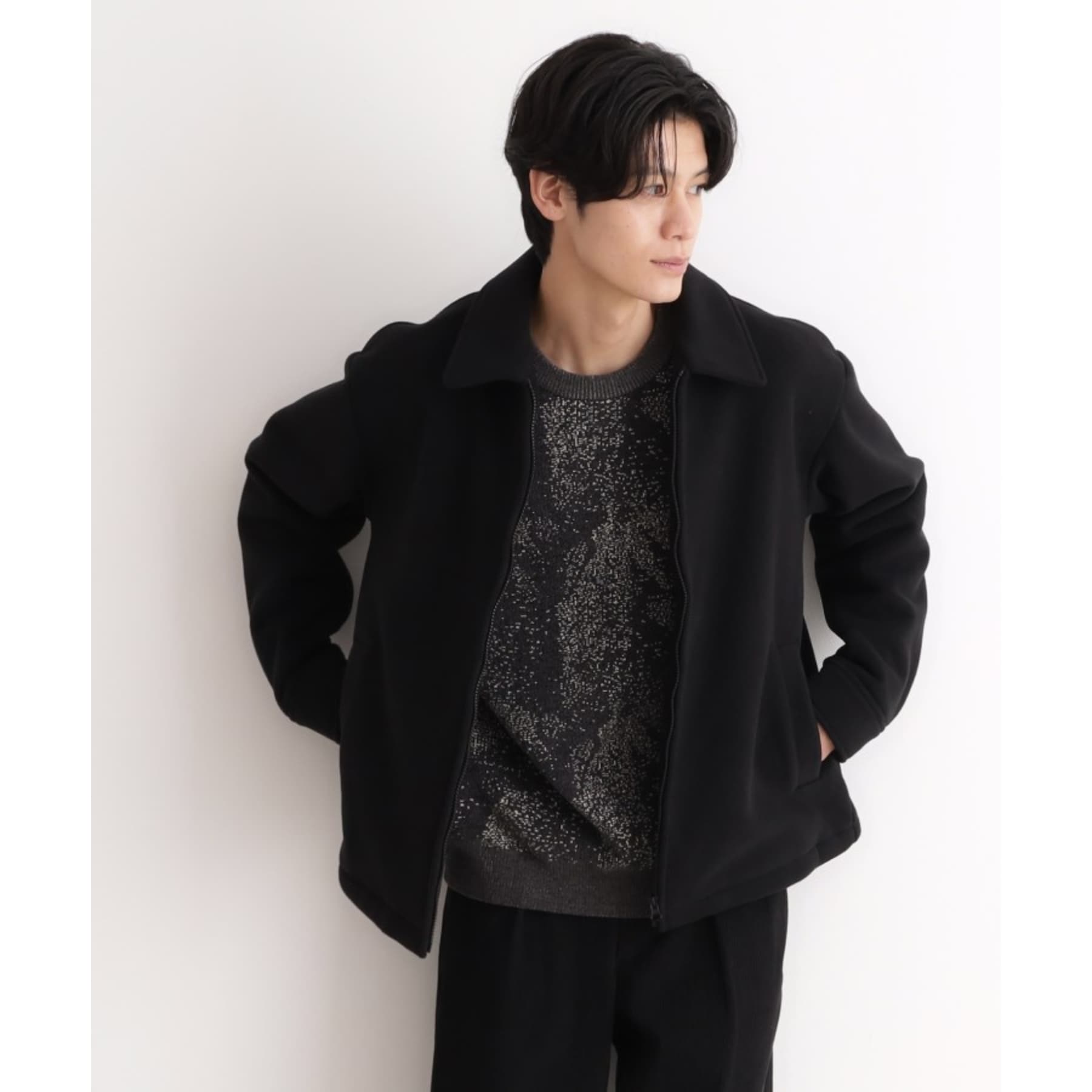 ザ ショップ ティーケー(メンズ) THE SHOP TK(Men) マイクロフリースドリズラージャケット 光吸収発熱機能/洗える (ブラック(019)) ブラック(019)