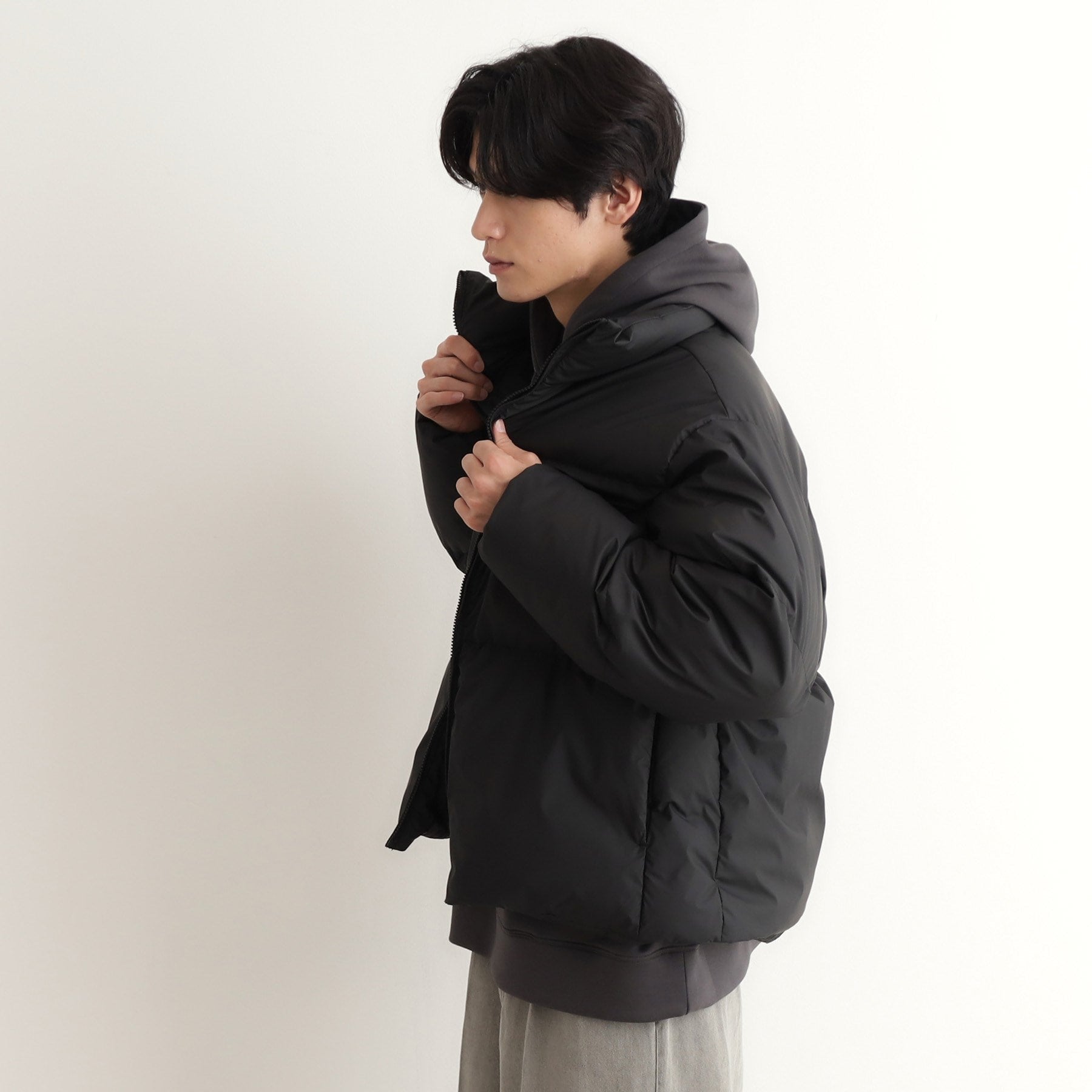 ザ ショップ ティーケー(メンズ) THE SHOP TK(Men) スタンドネック中綿ジップブルゾン (ライトグレー(011)) ライトグレー(011)