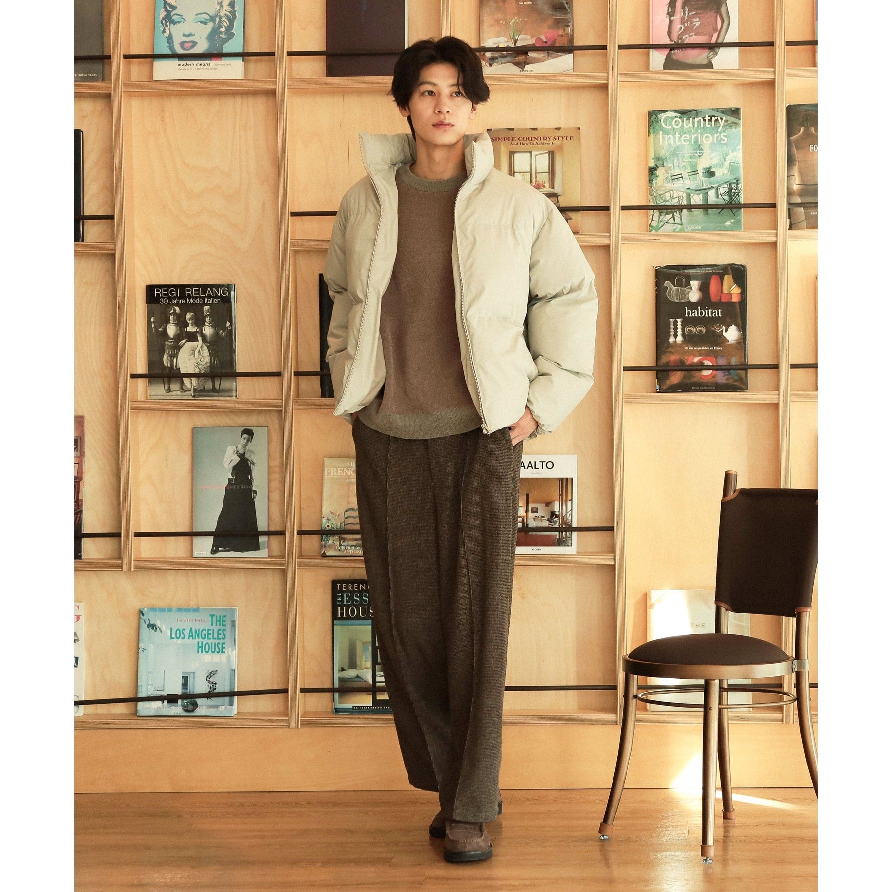 ザ ショップ ティーケー(メンズ) THE SHOP TK(Men) スタンドネック中綿ジップブルゾン (ライトグレー(011)) ライトグレー(011)