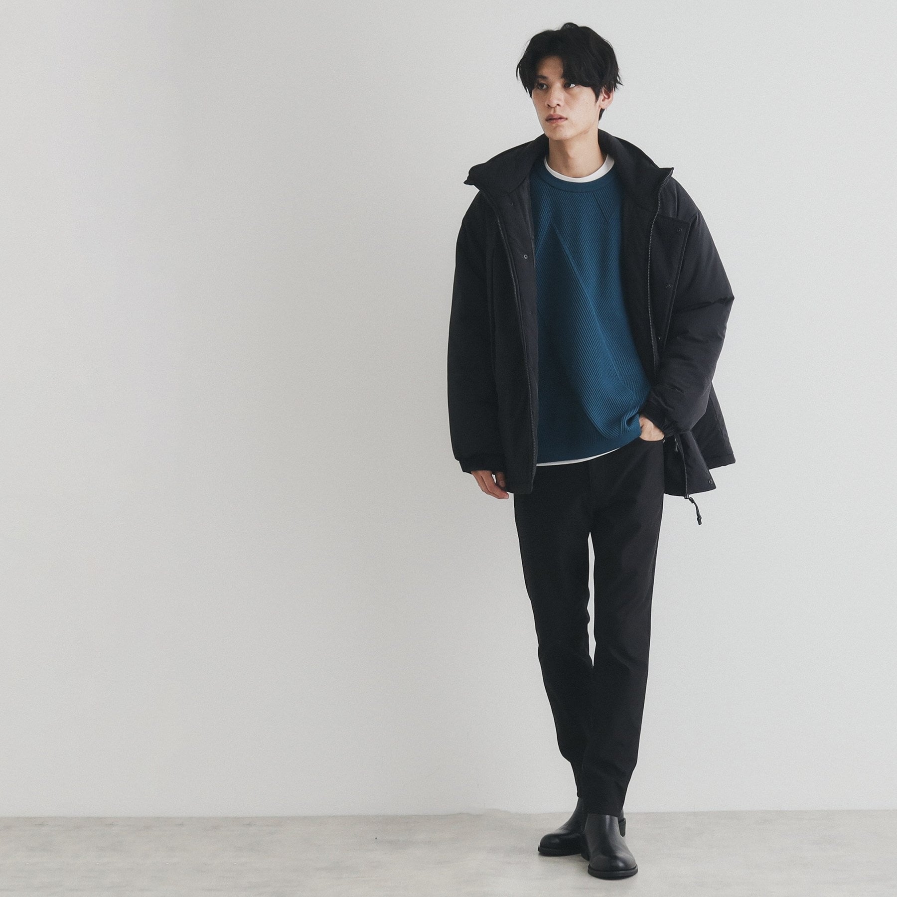 ザ ショップ ティーケー(メンズ) THE SHOP TK(Men) プレミアムスキニーパンツWARM ver 360°ストレッチ/裏起毛 (ブルーグリーン(097)) ブルーグリーン(097)