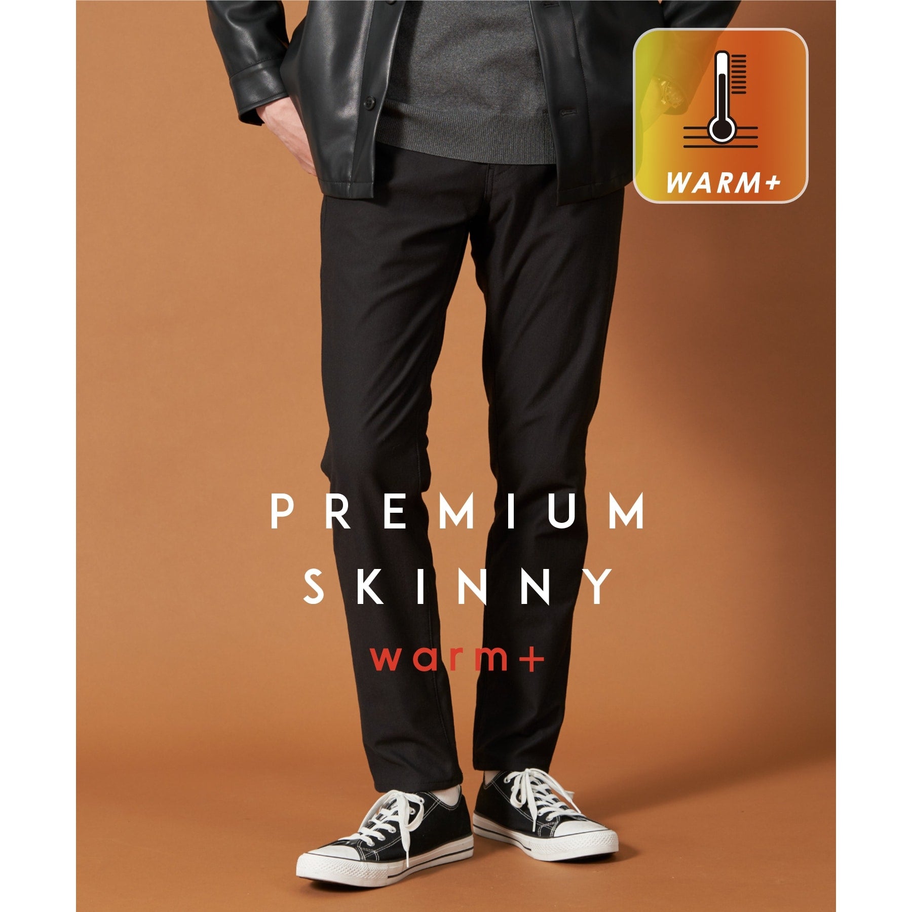 ザ ショップ ティーケー(メンズ) THE SHOP TK(Men) プレミアムスキニーパンツWARM ver 360°ストレッチ/裏起毛 (ブラック(019)) ブラック(019)