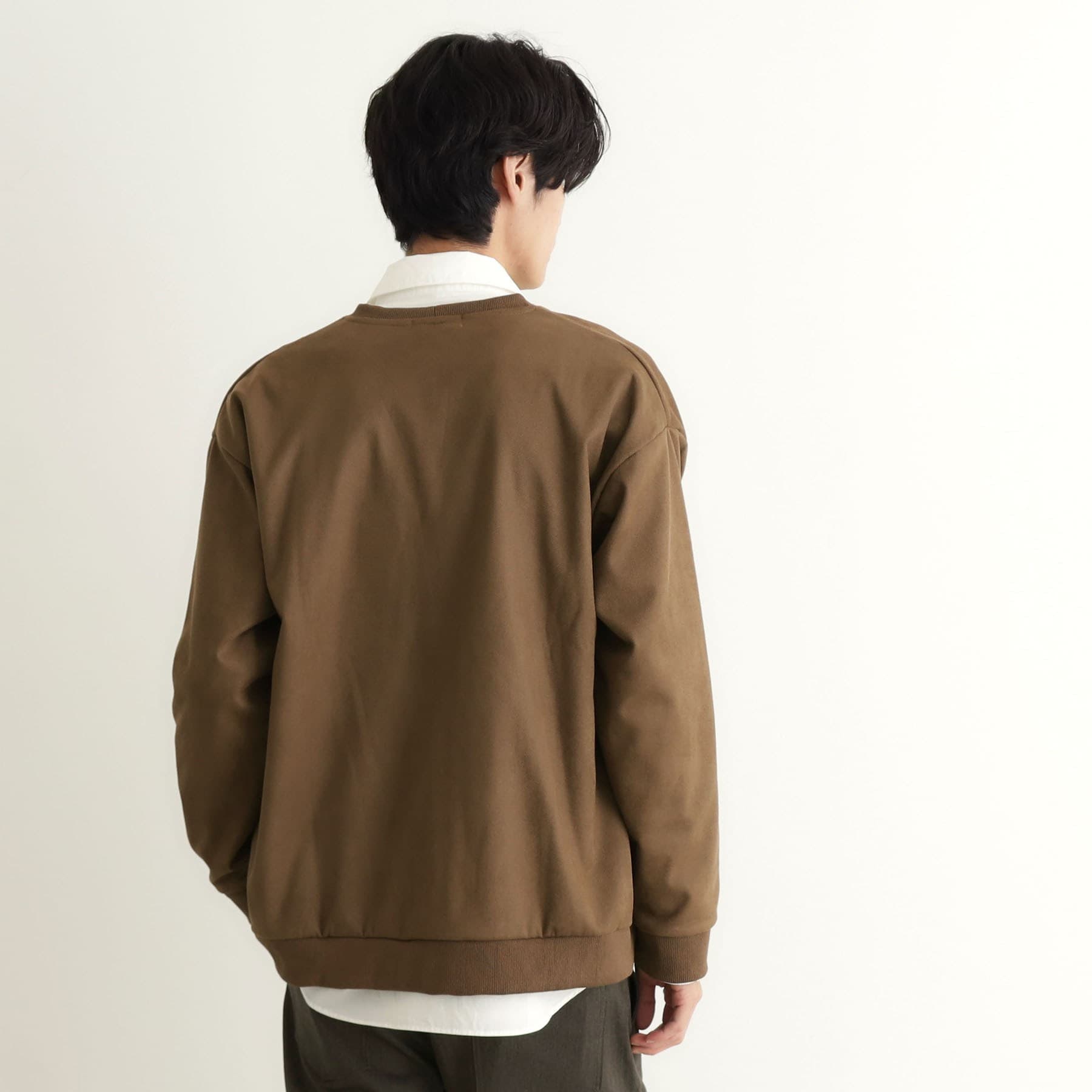 ザ ショップ ティーケー(メンズ) THE SHOP TK(Men) ツイルスウェードタッチカーディガン (ブラウン(044)) ブラウン(044)