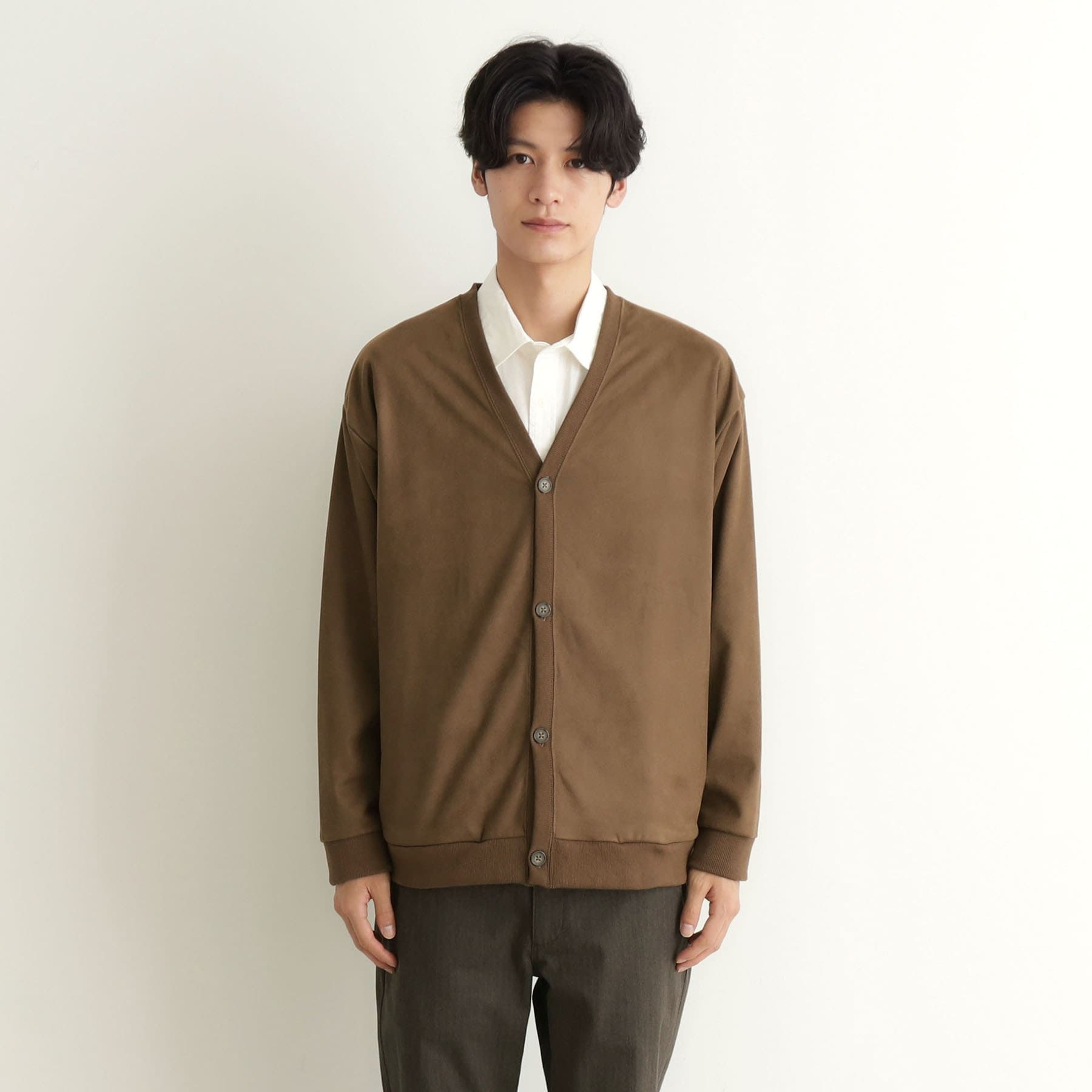 ザ ショップ ティーケー(メンズ) THE SHOP TK(Men) ツイルスウェードタッチカーディガン (ブラウン(044)) ブラウン(044)