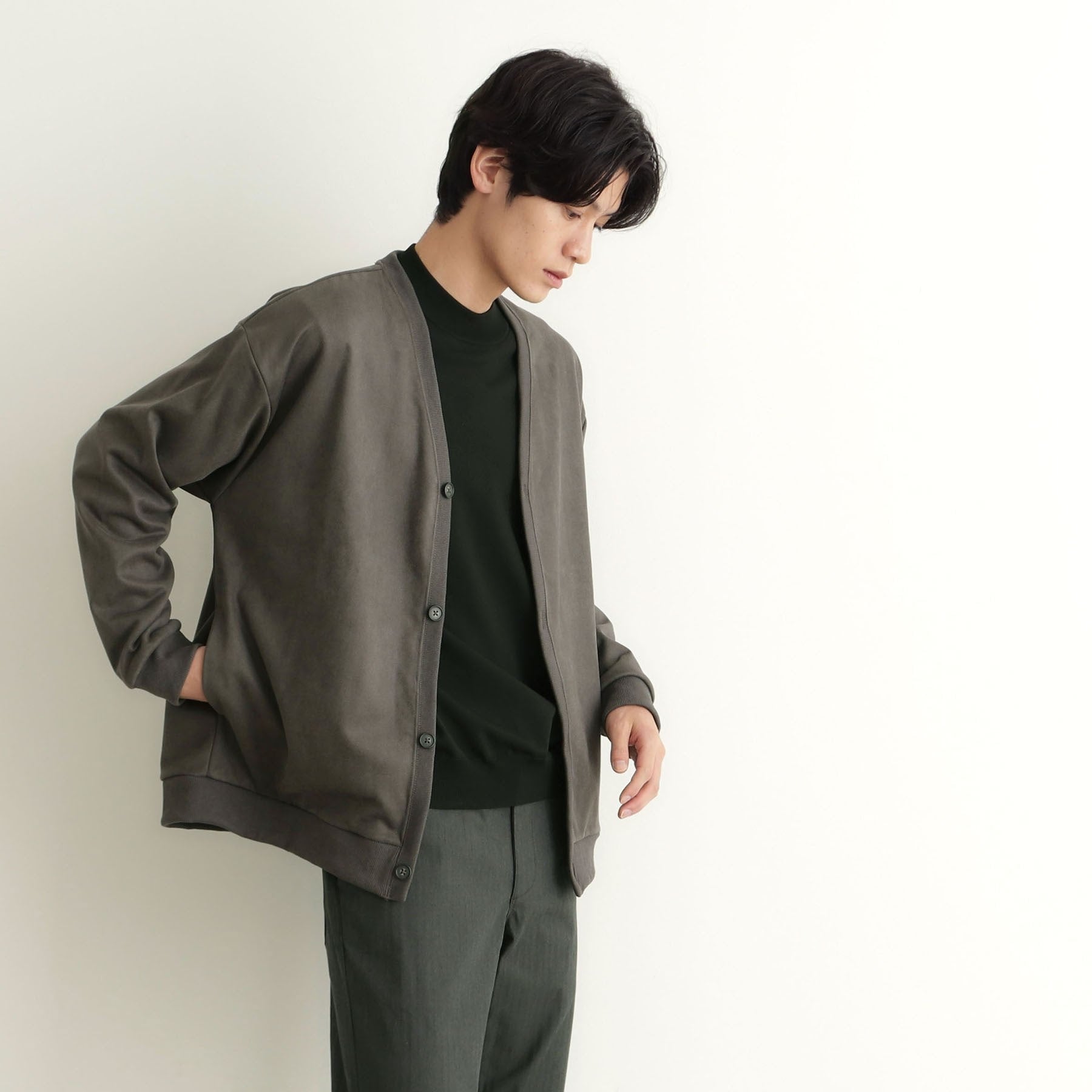 ザ ショップ ティーケー(メンズ) THE SHOP TK(Men) ツイルスウェードタッチカーディガン (ブラウン(044)) ブラウン(044)