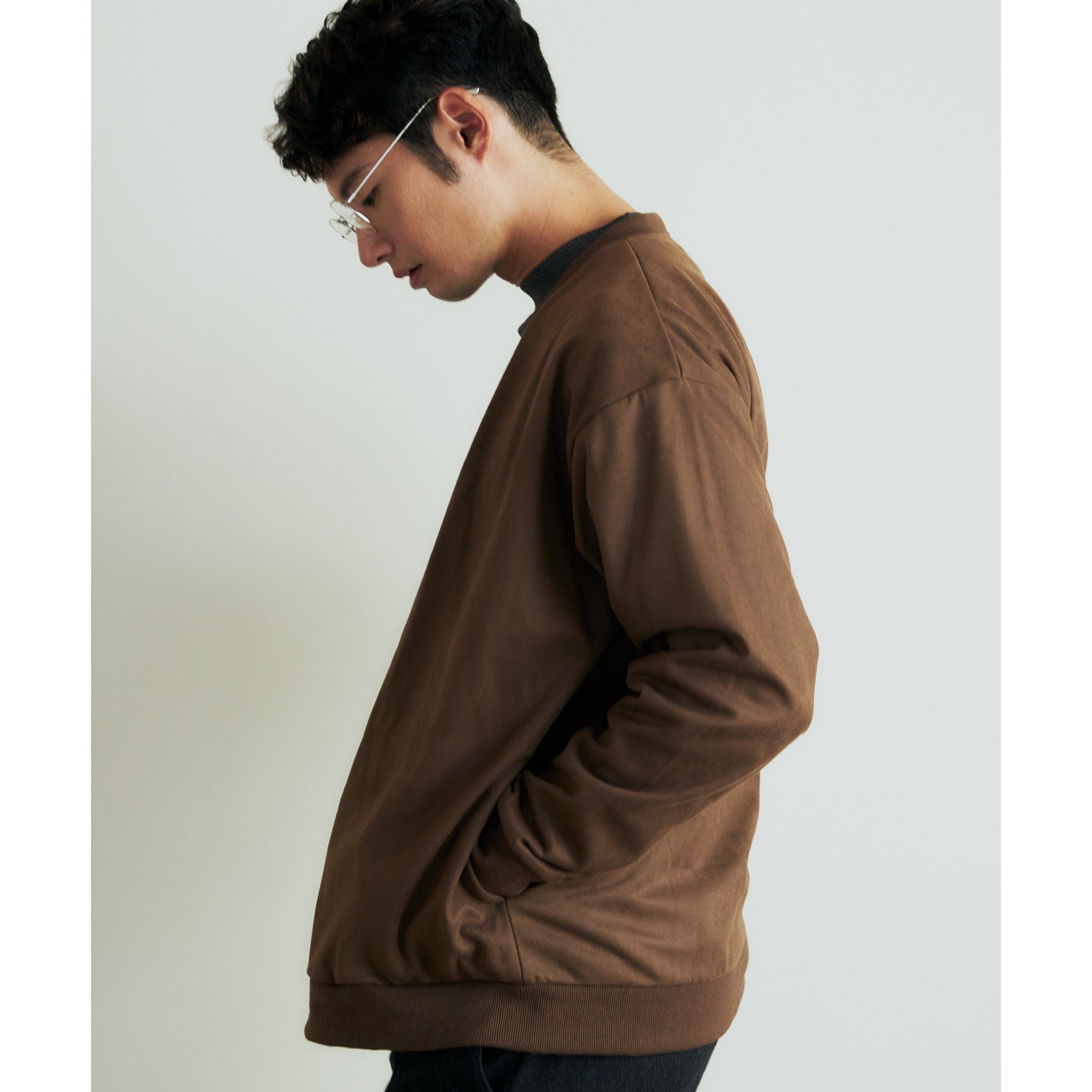 ザ ショップ ティーケー(メンズ) THE SHOP TK(Men) ツイルスウェードタッチカーディガン (ブラウン(044)) ブラウン(044)
