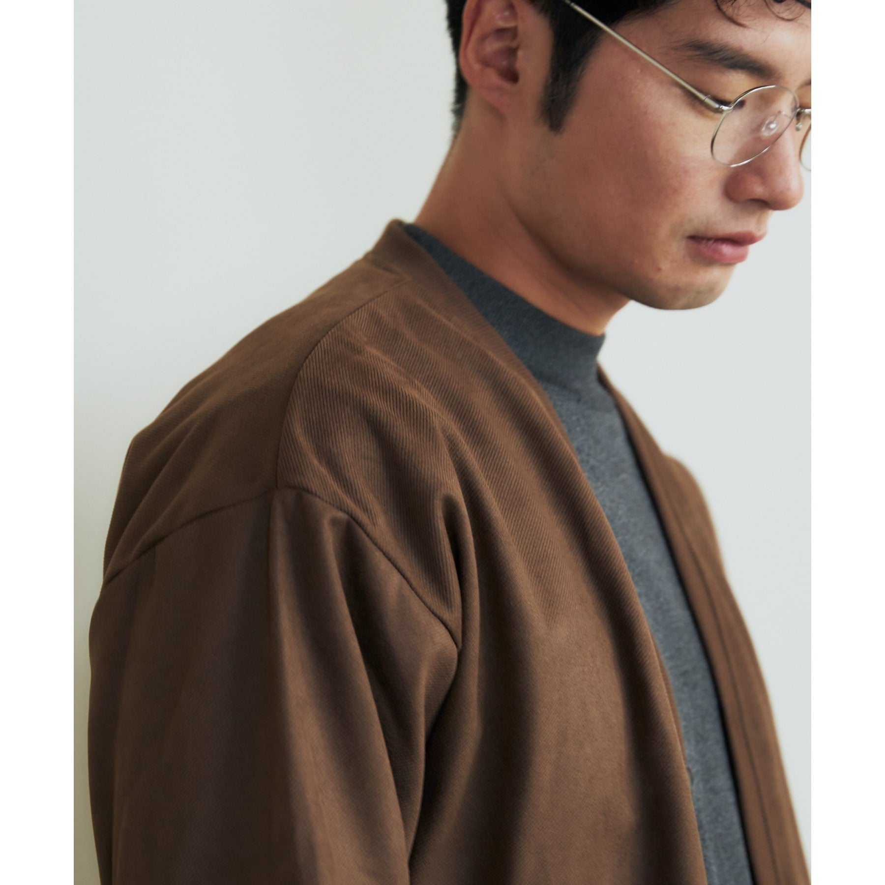 ザ ショップ ティーケー(メンズ) THE SHOP TK(Men) ツイルスウェードタッチカーディガン (ブラウン(044)) ブラウン(044)