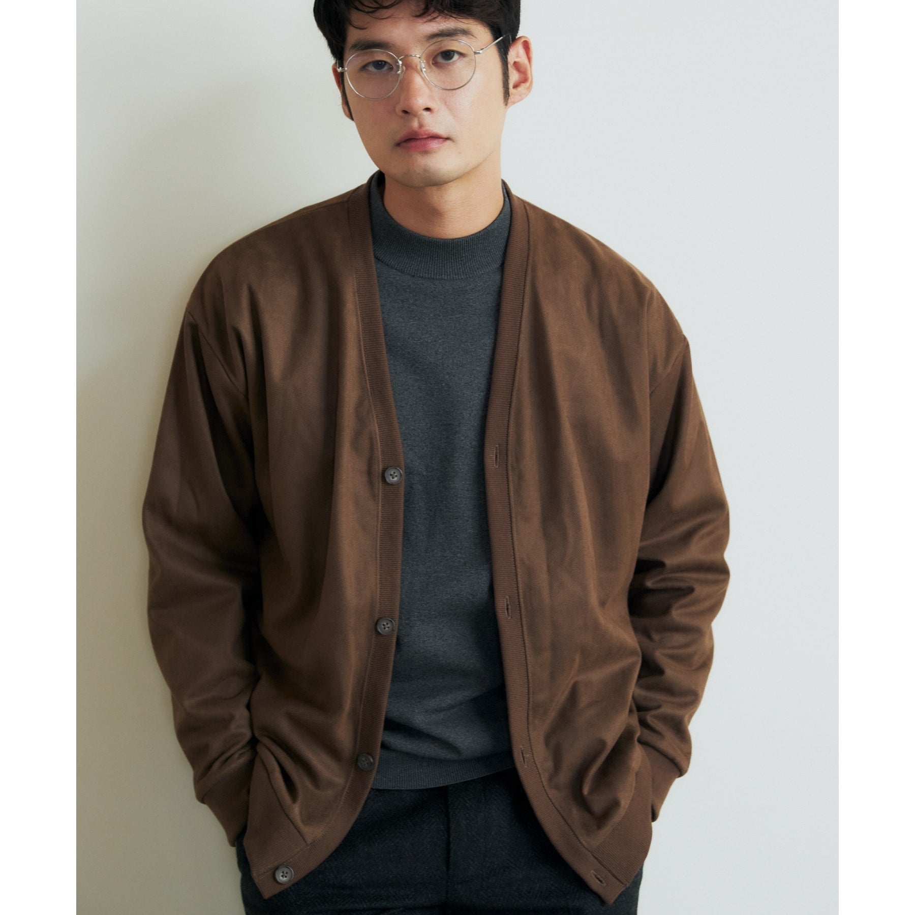 ザ ショップ ティーケー(メンズ) THE SHOP TK(Men) ツイルスウェードタッチカーディガン (ブラウン(044)) ブラウン(044)