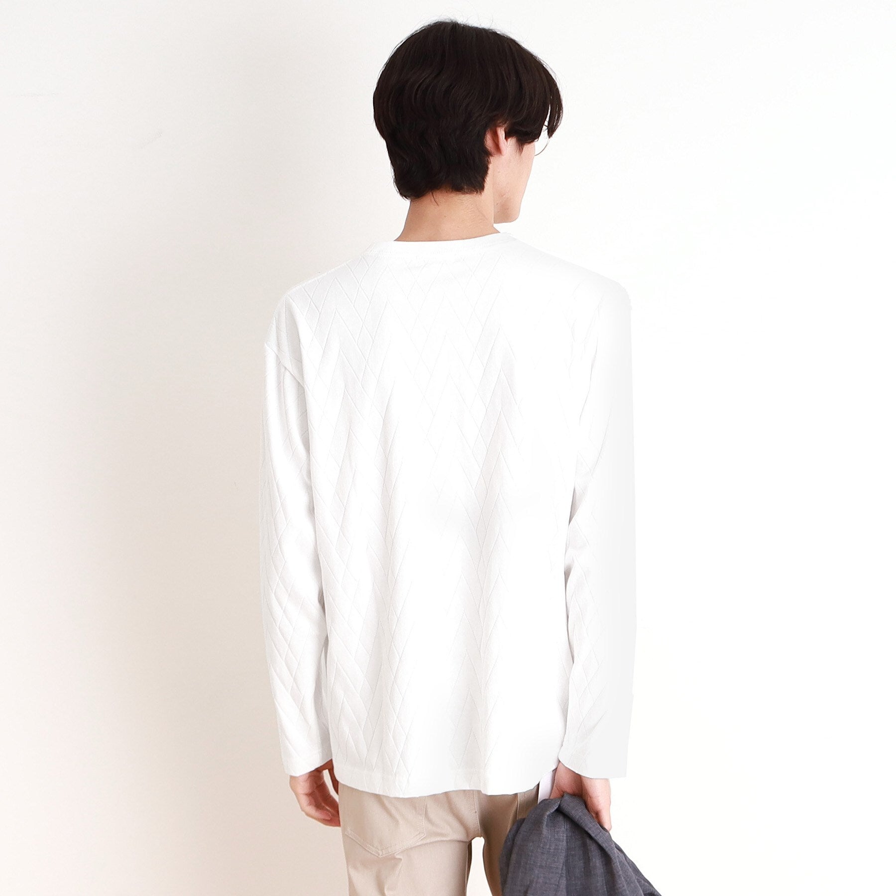 ザ ショップ ティーケー(メンズ) THE SHOP TK(Men) ジオメトリックリンクス長袖Tシャツ ON/OFF兼用 (オフホワイト(003)) オフホワイト(003)