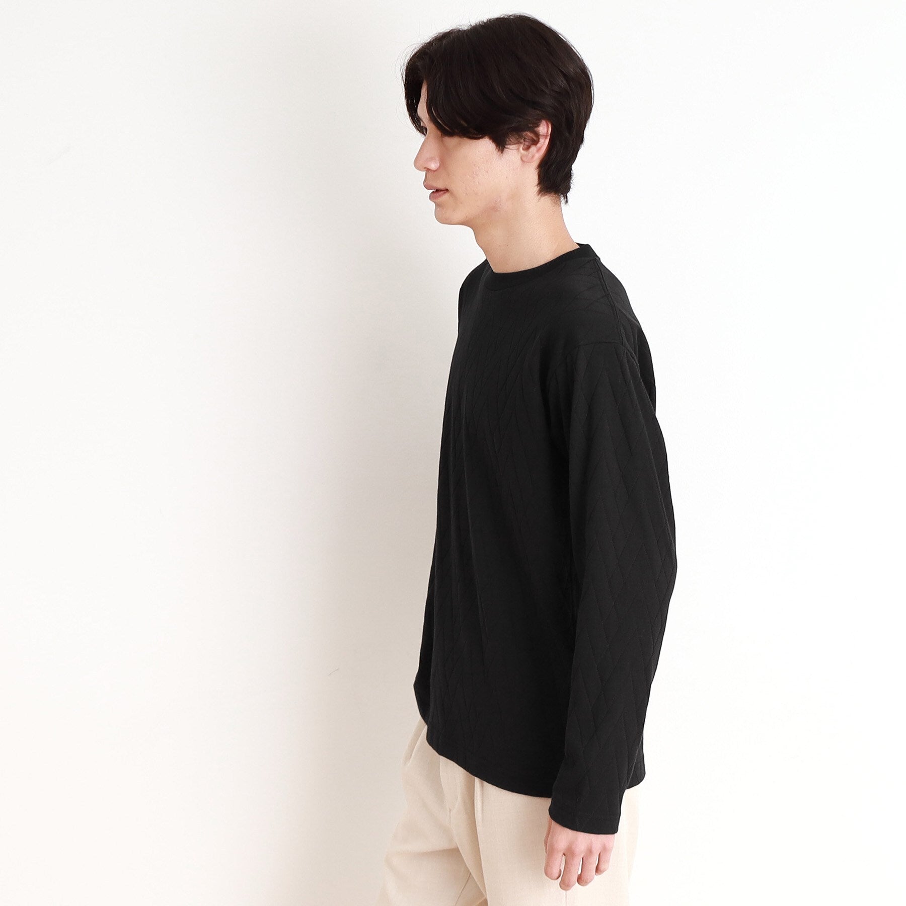 ザ ショップ ティーケー(メンズ) THE SHOP TK(Men) ジオメトリックリンクス長袖Tシャツ ON/OFF兼用 (オフホワイト(003)) オフホワイト(003)