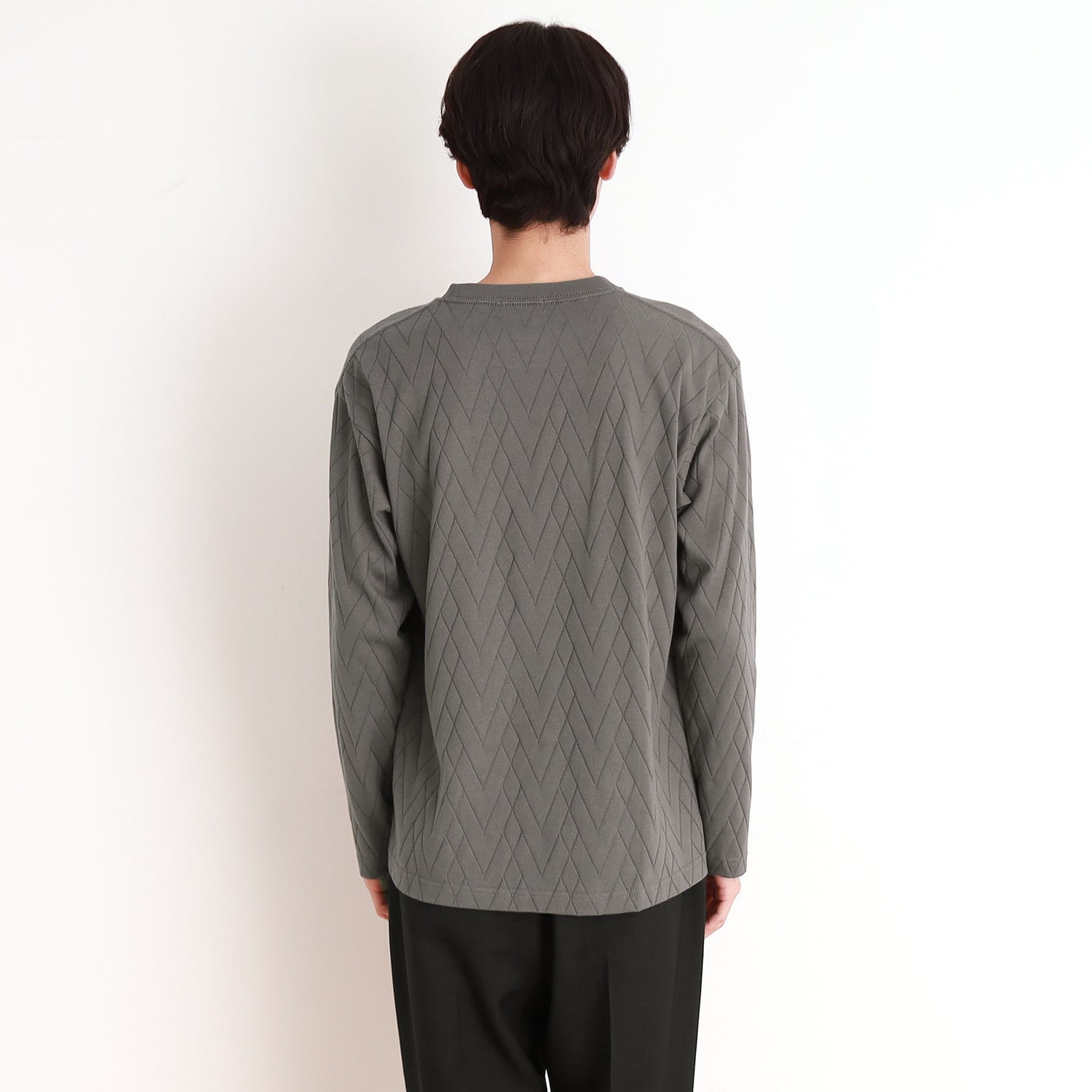 ザ ショップ ティーケー(メンズ) THE SHOP TK(Men) ジオメトリックリンクス長袖Tシャツ ON/OFF兼用 (オフホワイト(003)) オフホワイト(003)