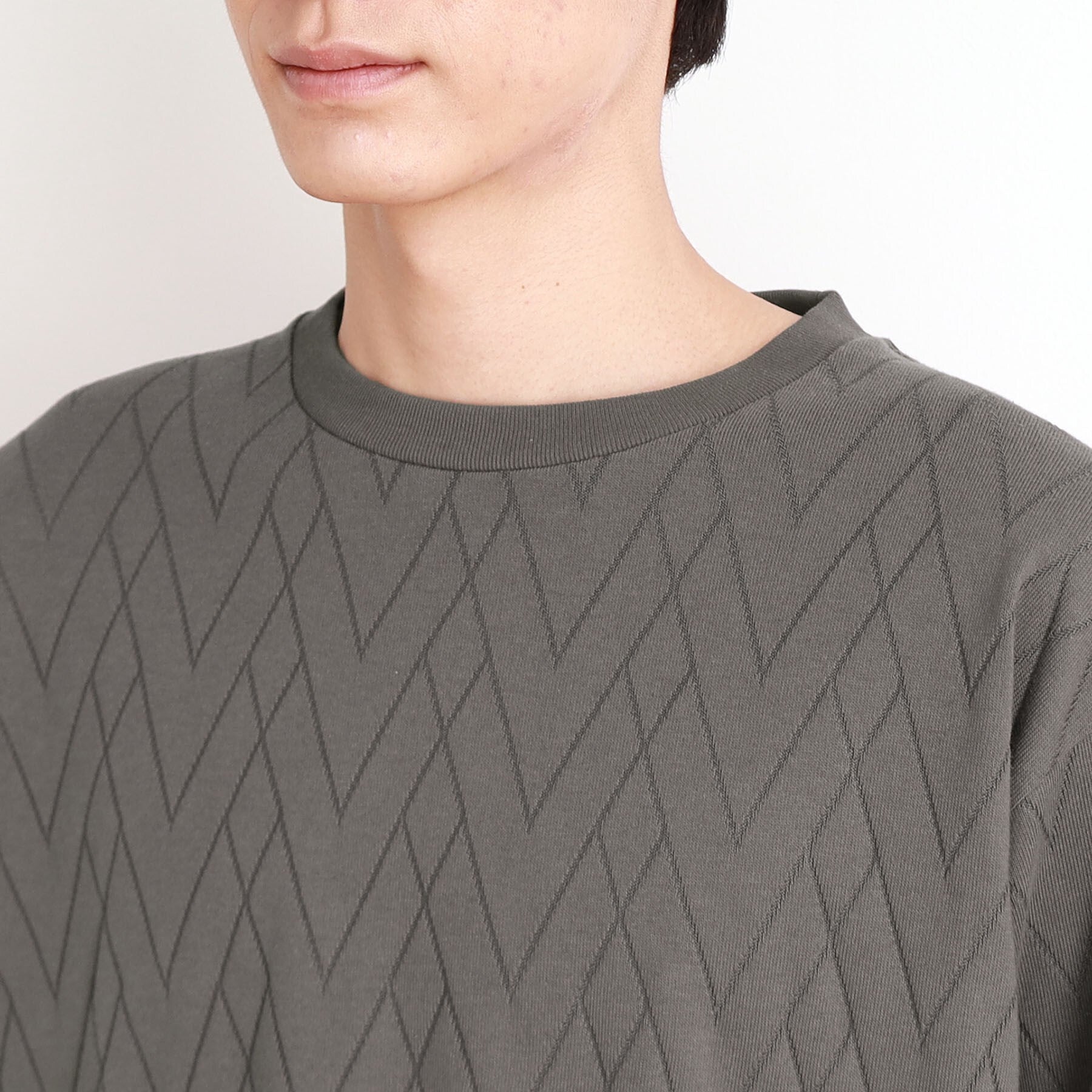 ザ ショップ ティーケー(メンズ) THE SHOP TK(Men) ジオメトリックリンクス長袖Tシャツ ON/OFF兼用 (オフホワイト(003)) オフホワイト(003)