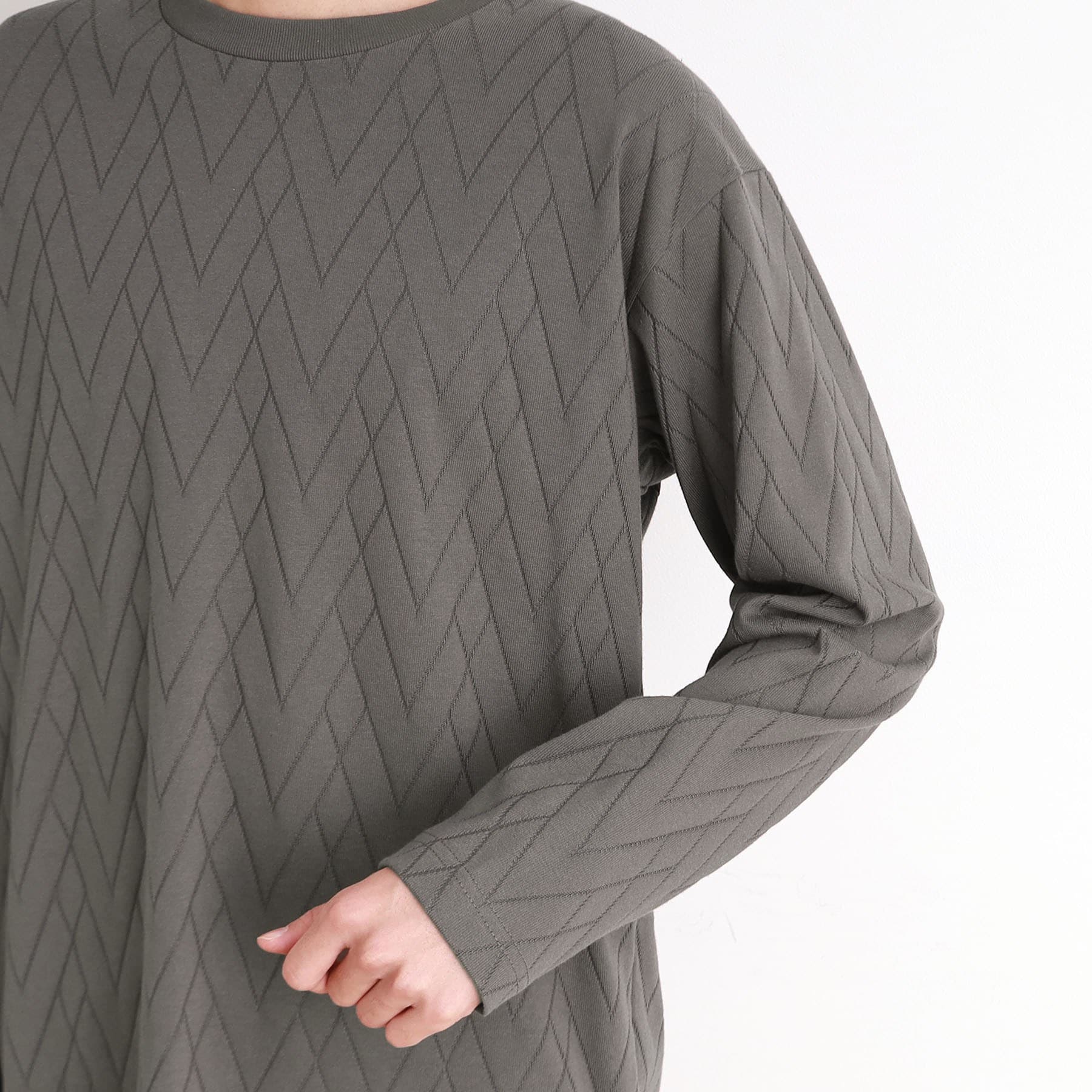 ザ ショップ ティーケー(メンズ) THE SHOP TK(Men) ジオメトリックリンクス長袖Tシャツ ON/OFF兼用 (オフホワイト(003)) オフホワイト(003)