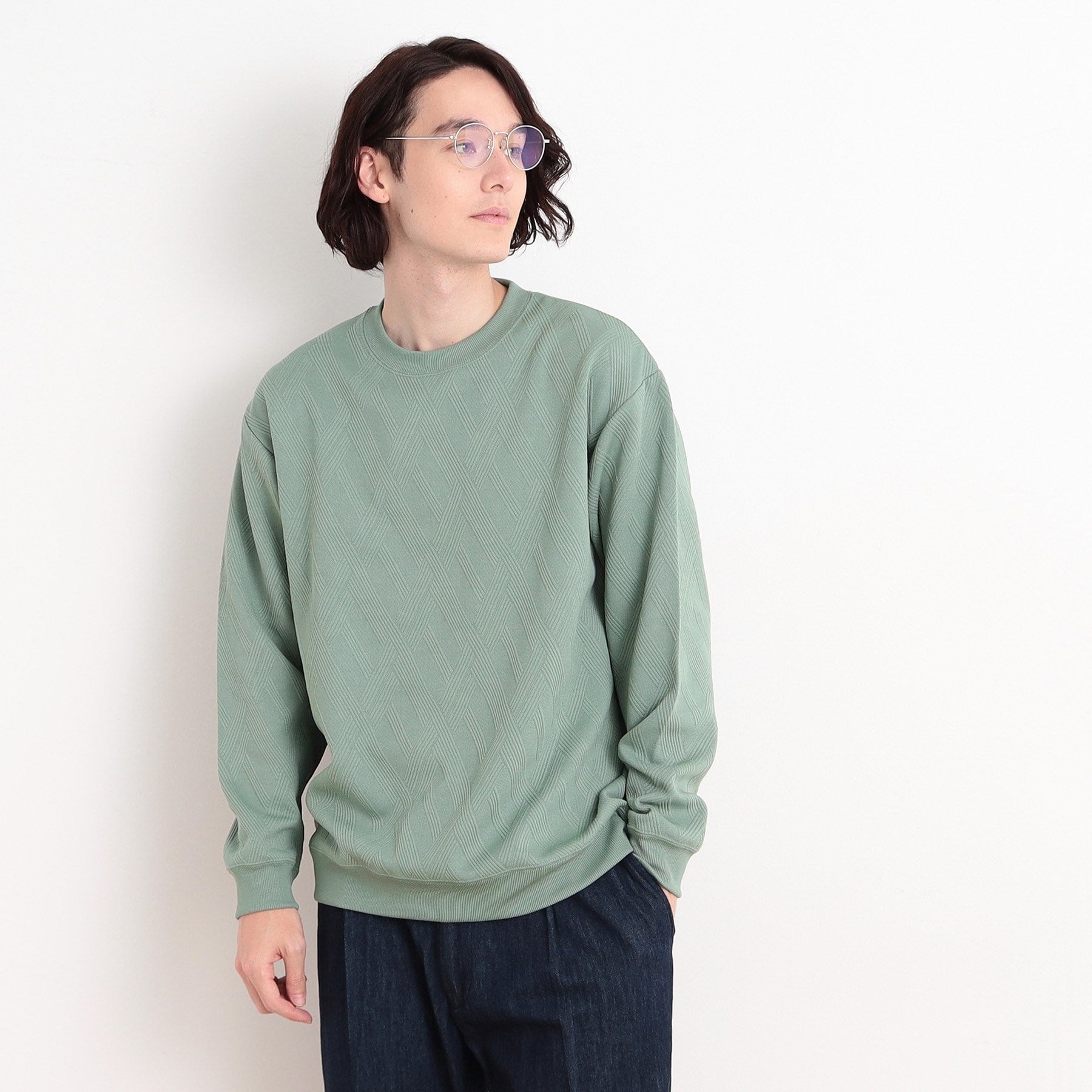 ザ ショップ ティーケー(メンズ) THE SHOP TK(Men) リンクススウェットプルオーバー (グリーン(022)) グリーン(022)