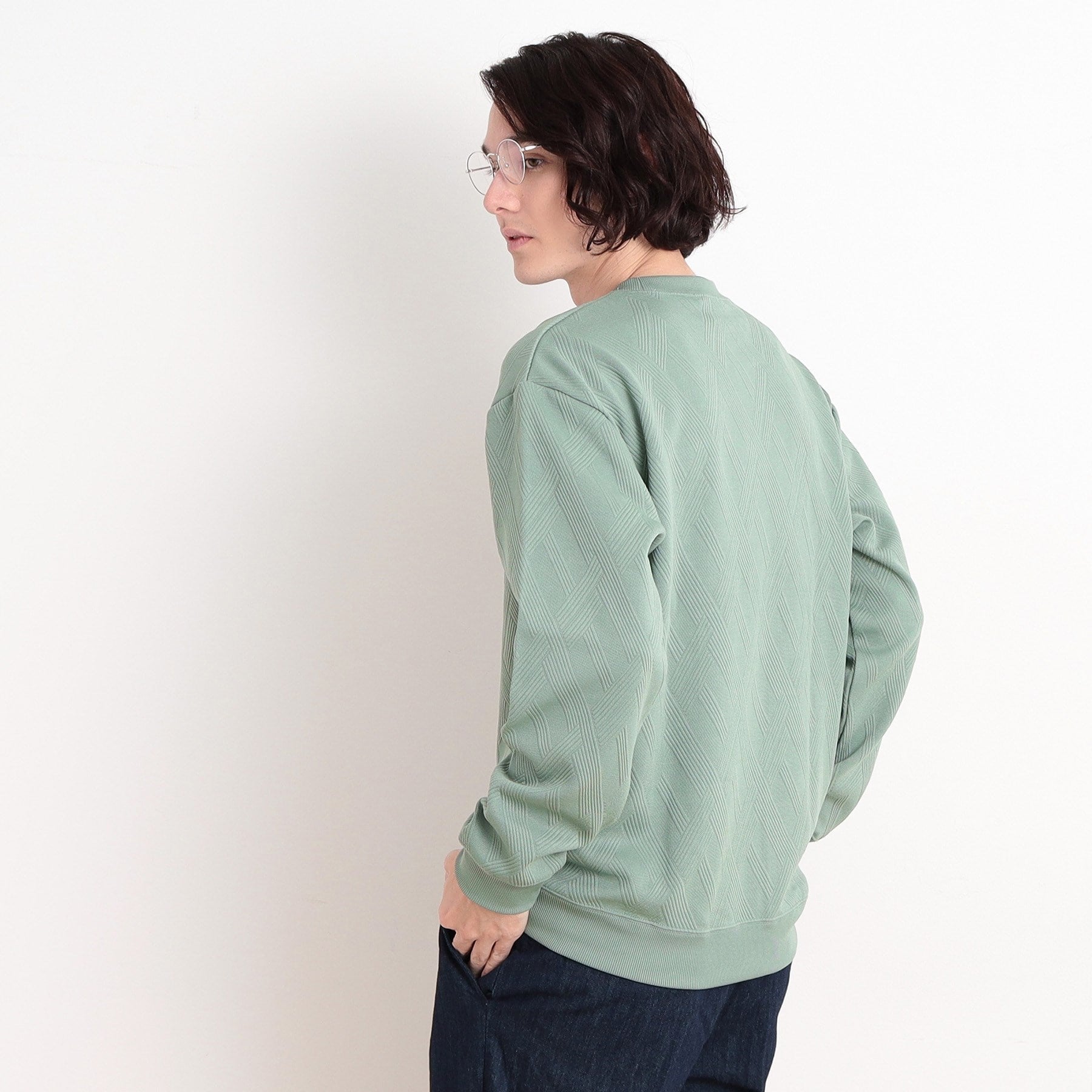 ザ ショップ ティーケー(メンズ) THE SHOP TK(Men) リンクススウェットプルオーバー (グリーン(022)) グリーン(022)