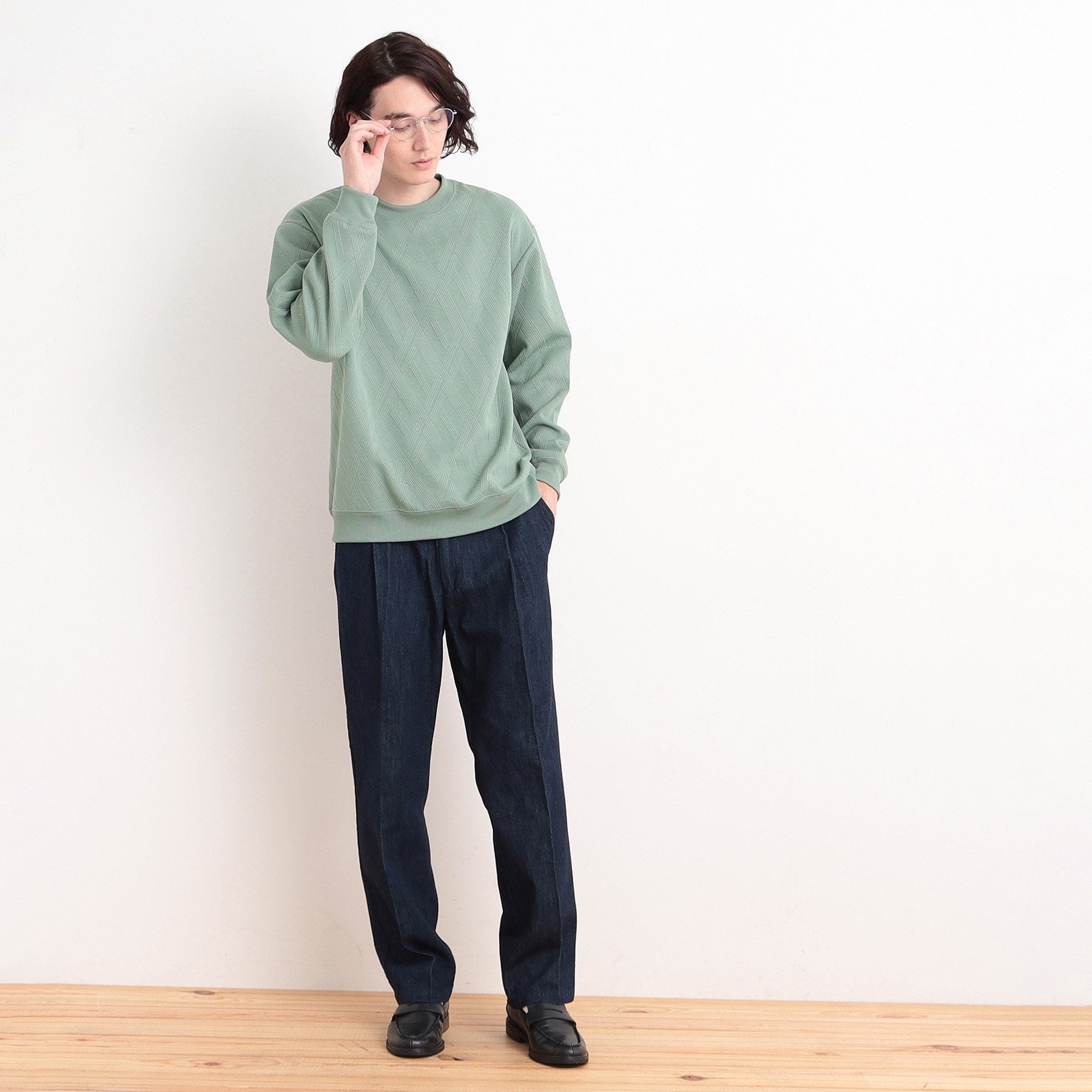 ザ ショップ ティーケー(メンズ) THE SHOP TK(Men) リンクススウェットプルオーバー (グリーン(022)) グリーン(022)