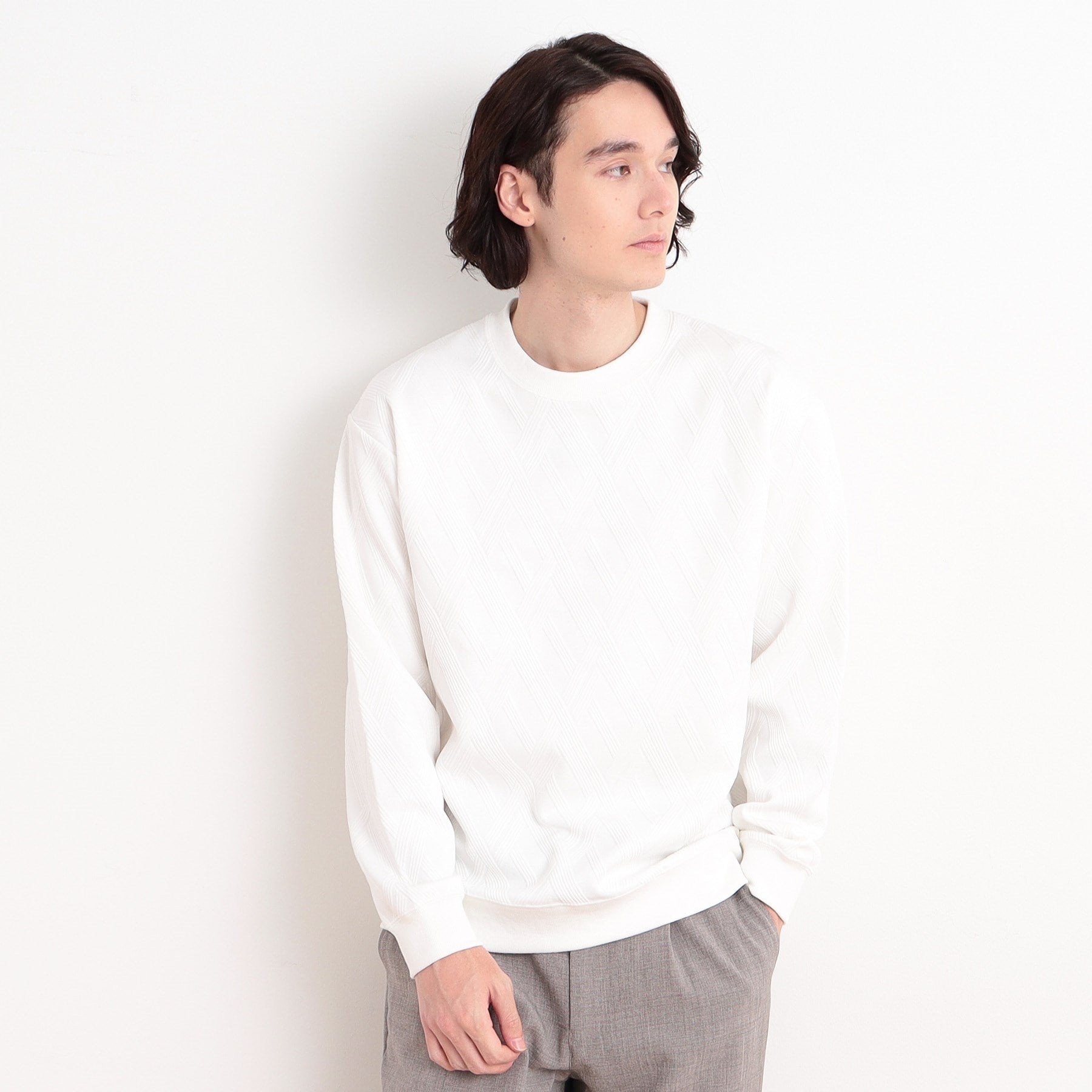 ザ ショップ ティーケー(メンズ) THE SHOP TK(Men) リンクススウェットプルオーバー (オフホワイト(003)) オフホワイト(003)