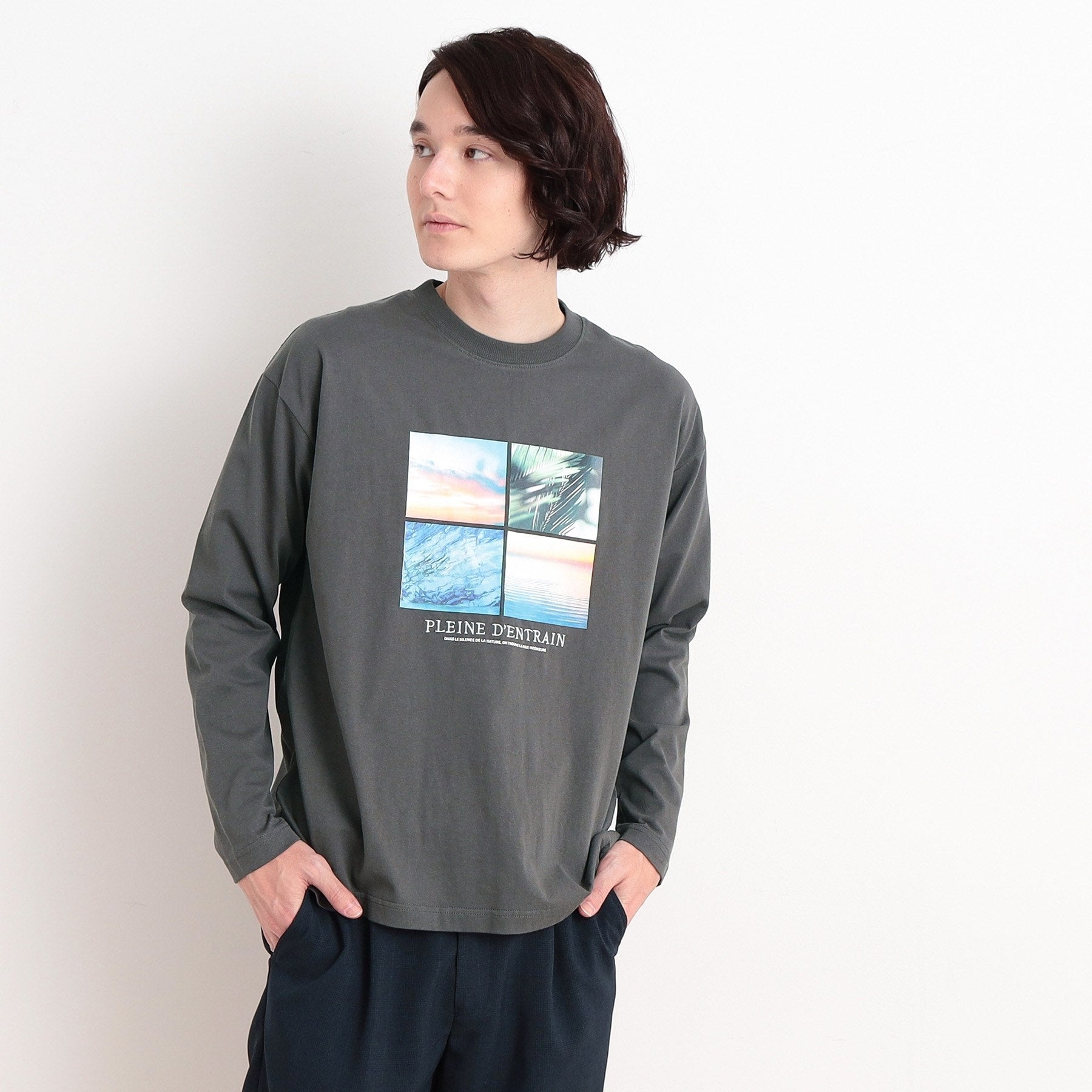 ザ ショップ ティーケー(メンズ) THE SHOP TK(Men) オーガニックコットンフォトプリントTシャツ (イエロー(431)) イエロー(431)