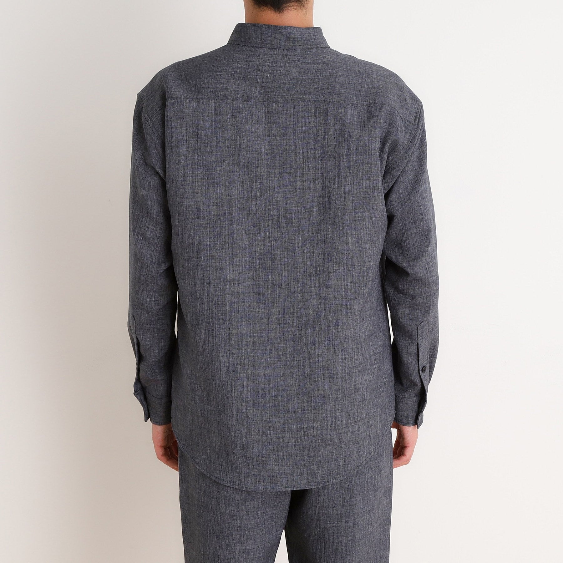 ザ ショップ ティーケー(メンズ) THE SHOP TK(Men) リネンライクレギュラーカラーシャツ セットアップ可 (ネイビー(094)) ネイビー(094)