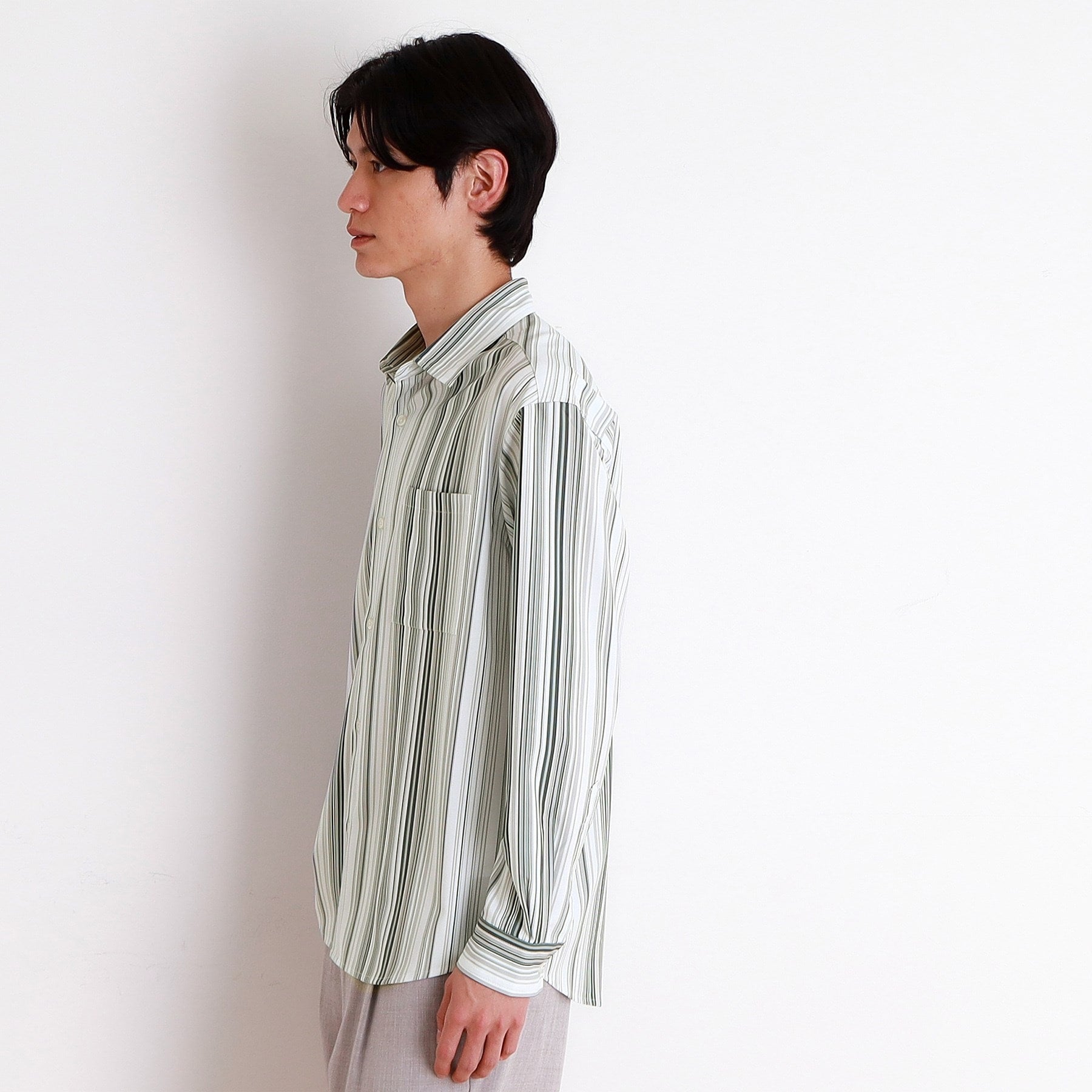 ザ ショップ ティーケー(メンズ) THE SHOP TK(Men) マルチストライプロングスリーブシャツ (ブラック(319)) ブラック(319)