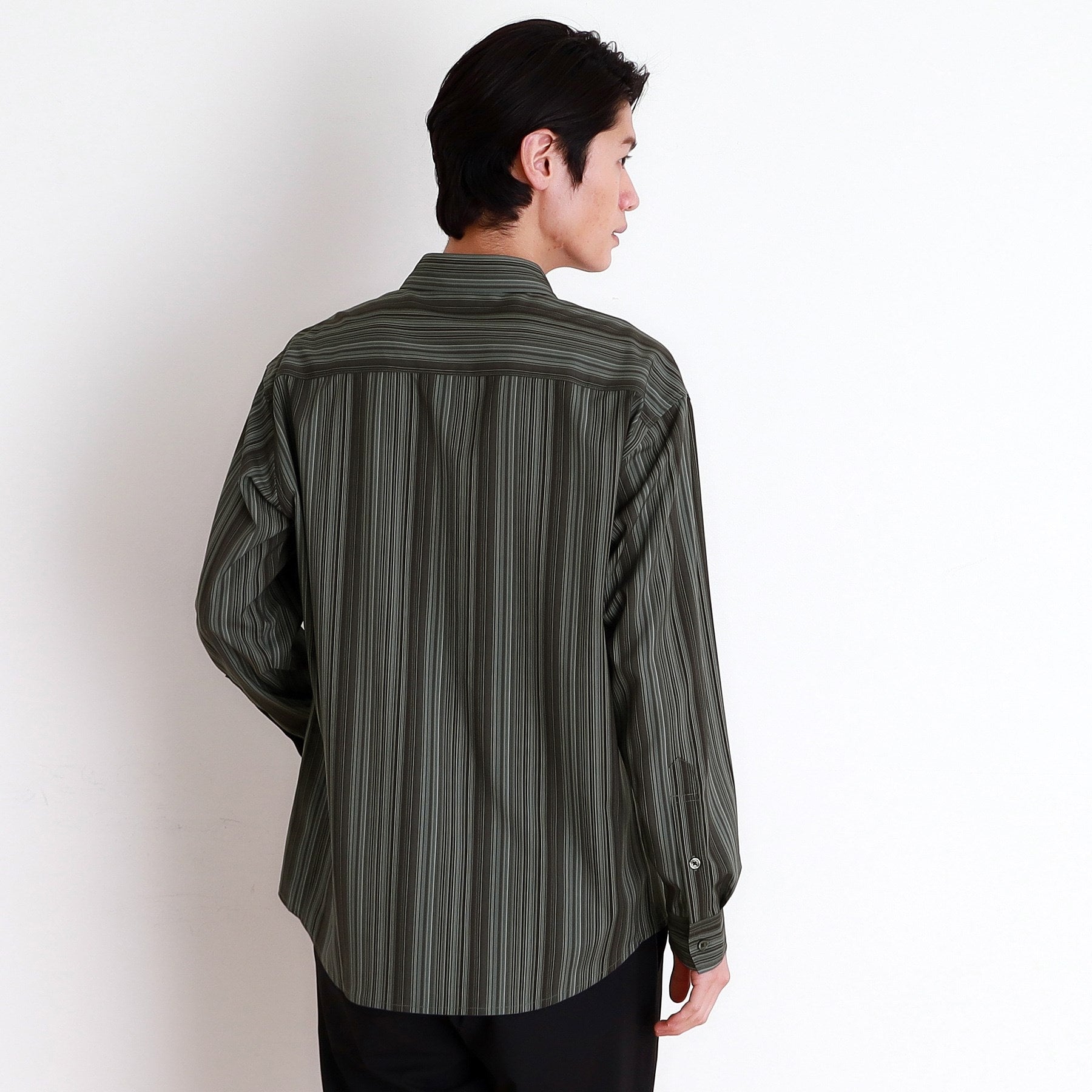 ザ ショップ ティーケー(メンズ) THE SHOP TK(Men) マルチストライプロングスリーブシャツ (ブラック(319)) ブラック(319)