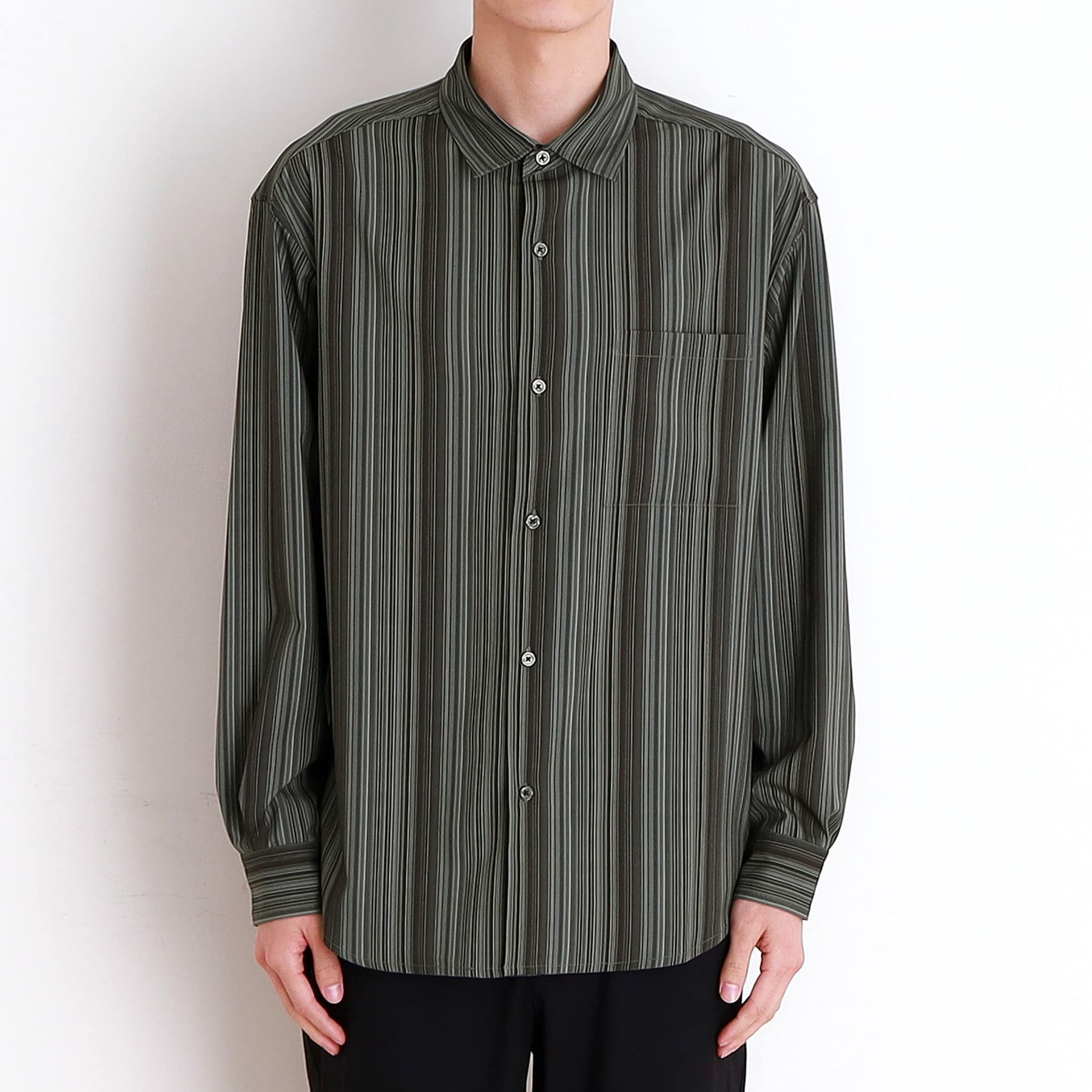 ザ ショップ ティーケー(メンズ) THE SHOP TK(Men) マルチストライプロングスリーブシャツ (ブラック(319)) ブラック(319)