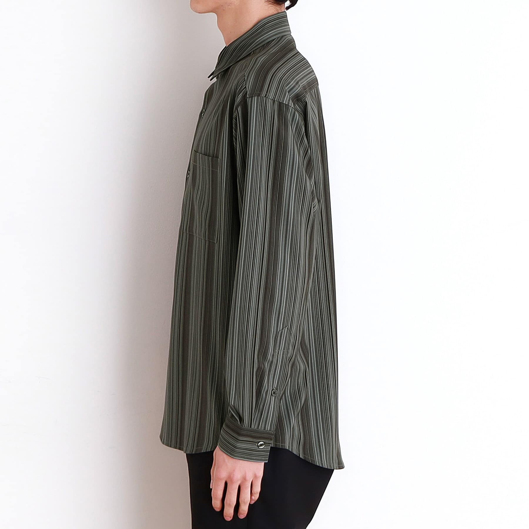 ザ ショップ ティーケー(メンズ) THE SHOP TK(Men) マルチストライプロングスリーブシャツ (ブラック(319)) ブラック(319)