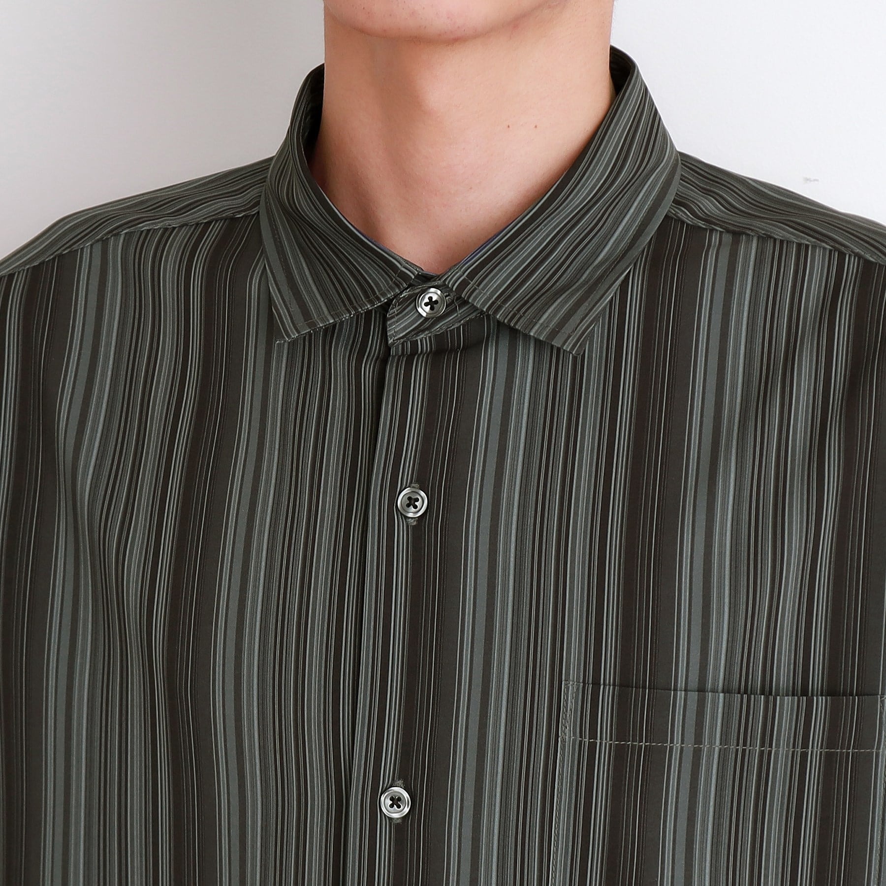 ザ ショップ ティーケー(メンズ) THE SHOP TK(Men) マルチストライプロングスリーブシャツ (ブラック(319)) ブラック(319)